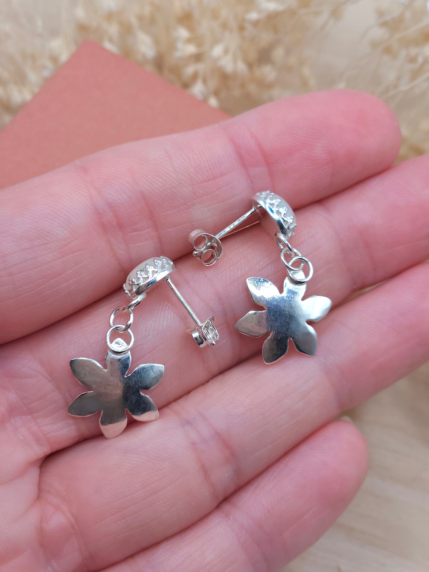 Ethiopian Opal flower earrings