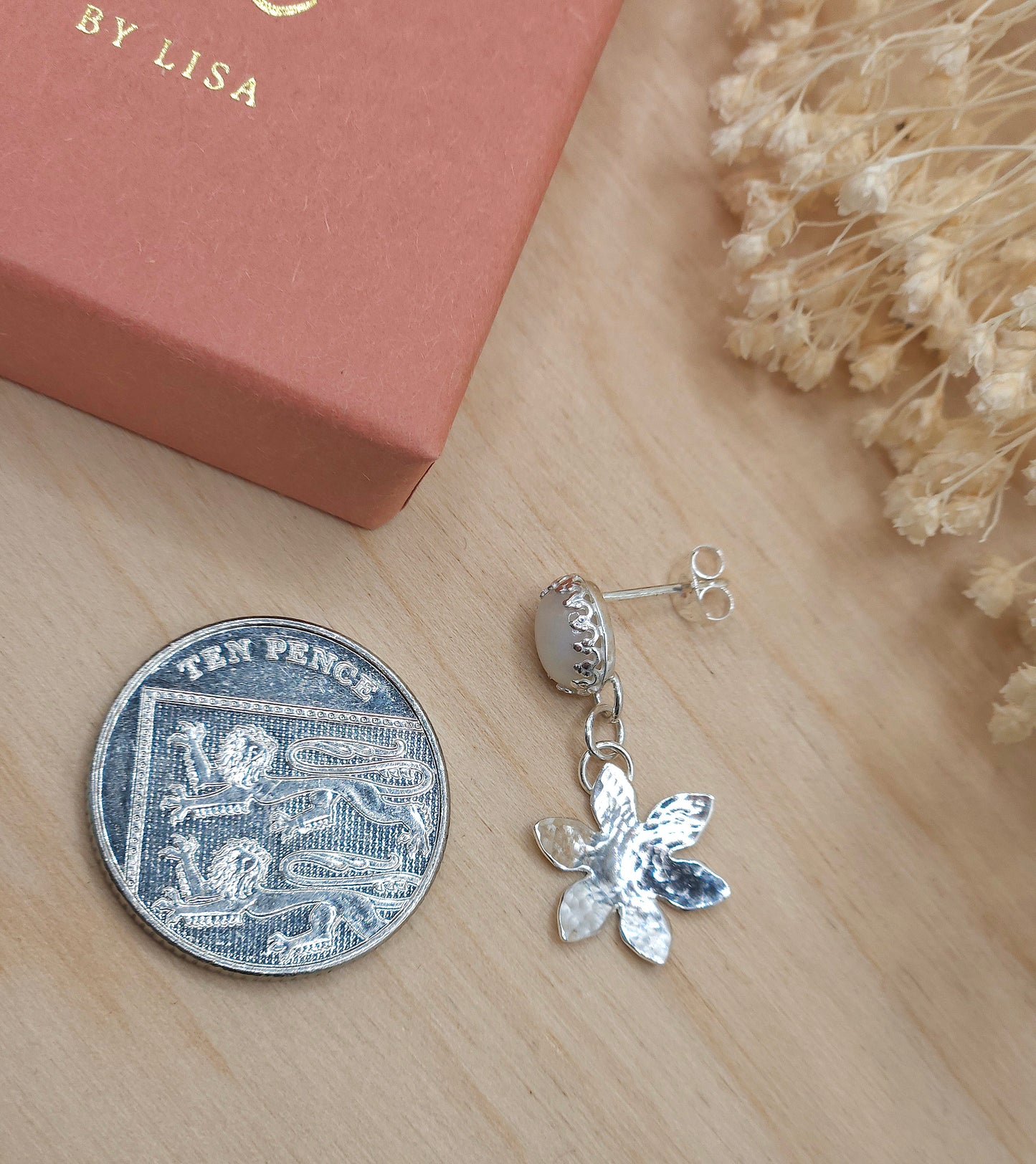 Ethiopian Opal flower earrings