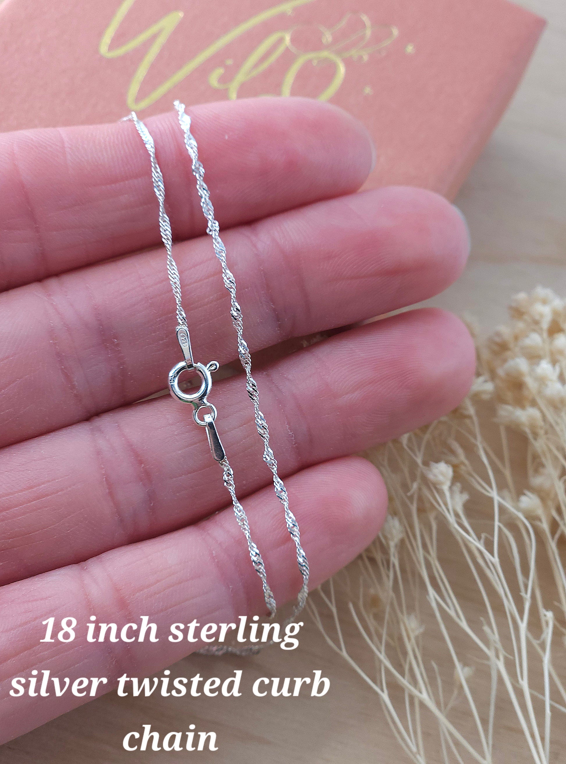 An 18 inch sterling silver twisted curb chain.