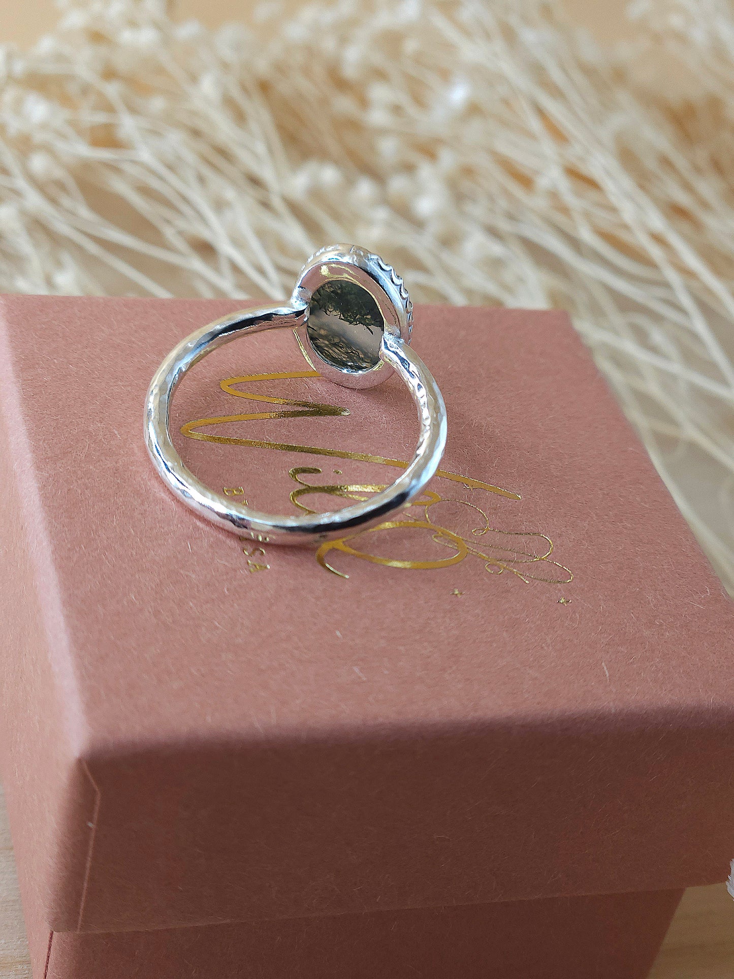 Moss Agate Ring - Size O