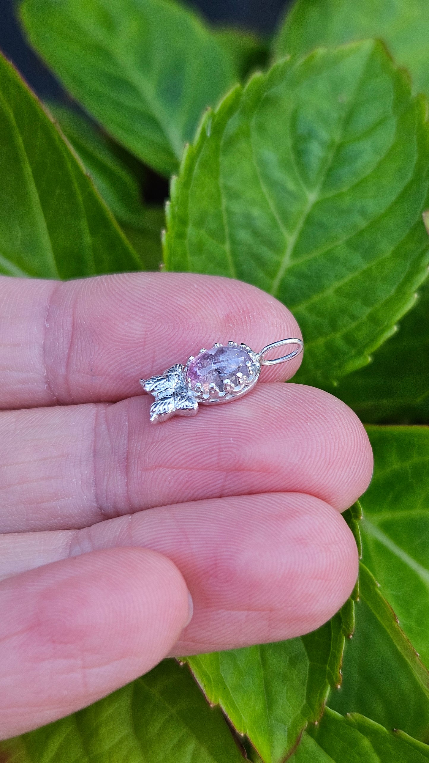 Butterfly Gem Pendant - Light Pink Tourmaline