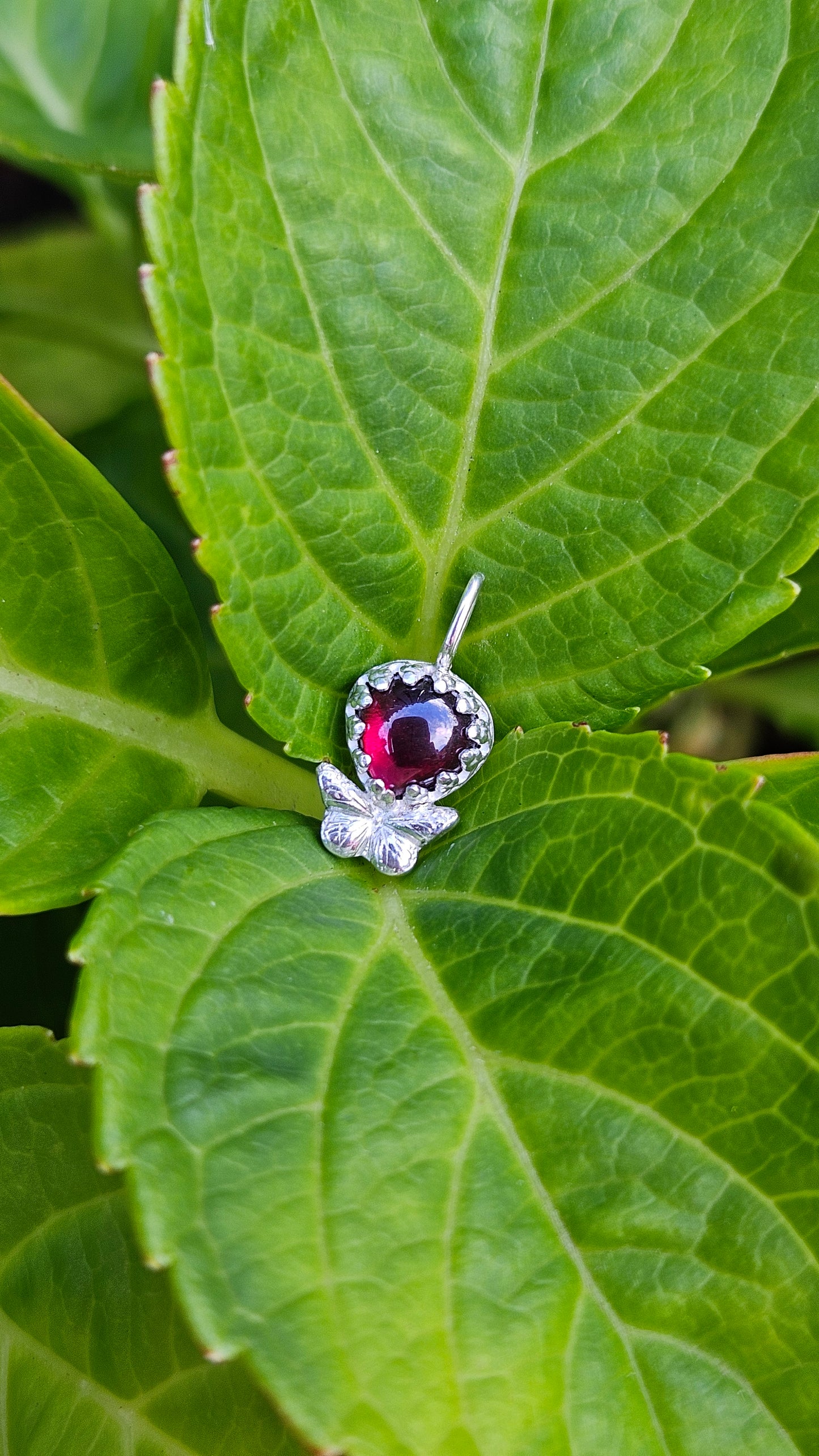 Butterfly Gem Pendant - Rhodolite Garnet