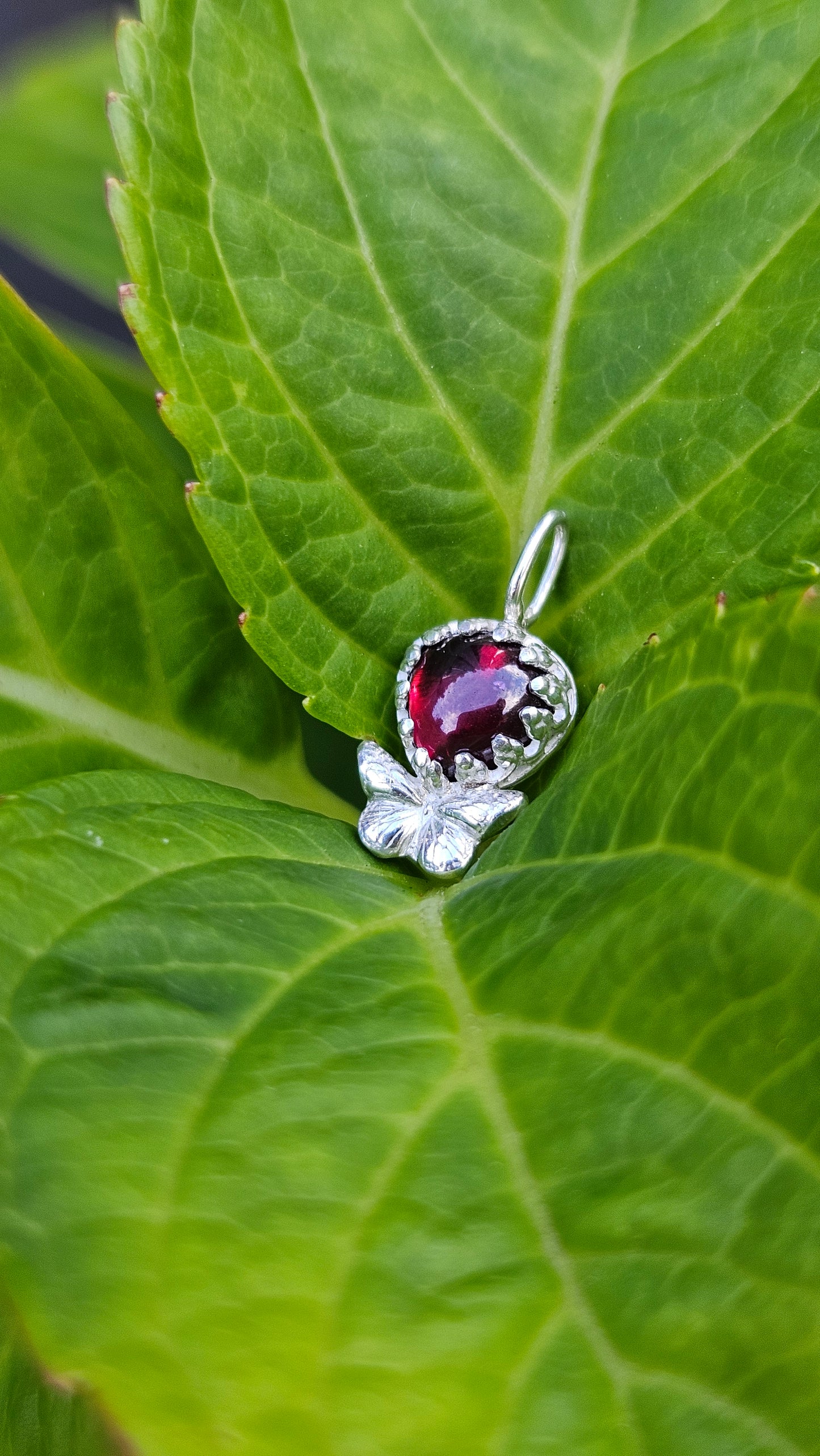 Butterfly Gem Pendant - Rhodolite Garnet