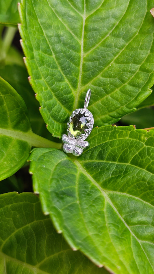 Butterfly Gem Pendant - Green Tourmaline