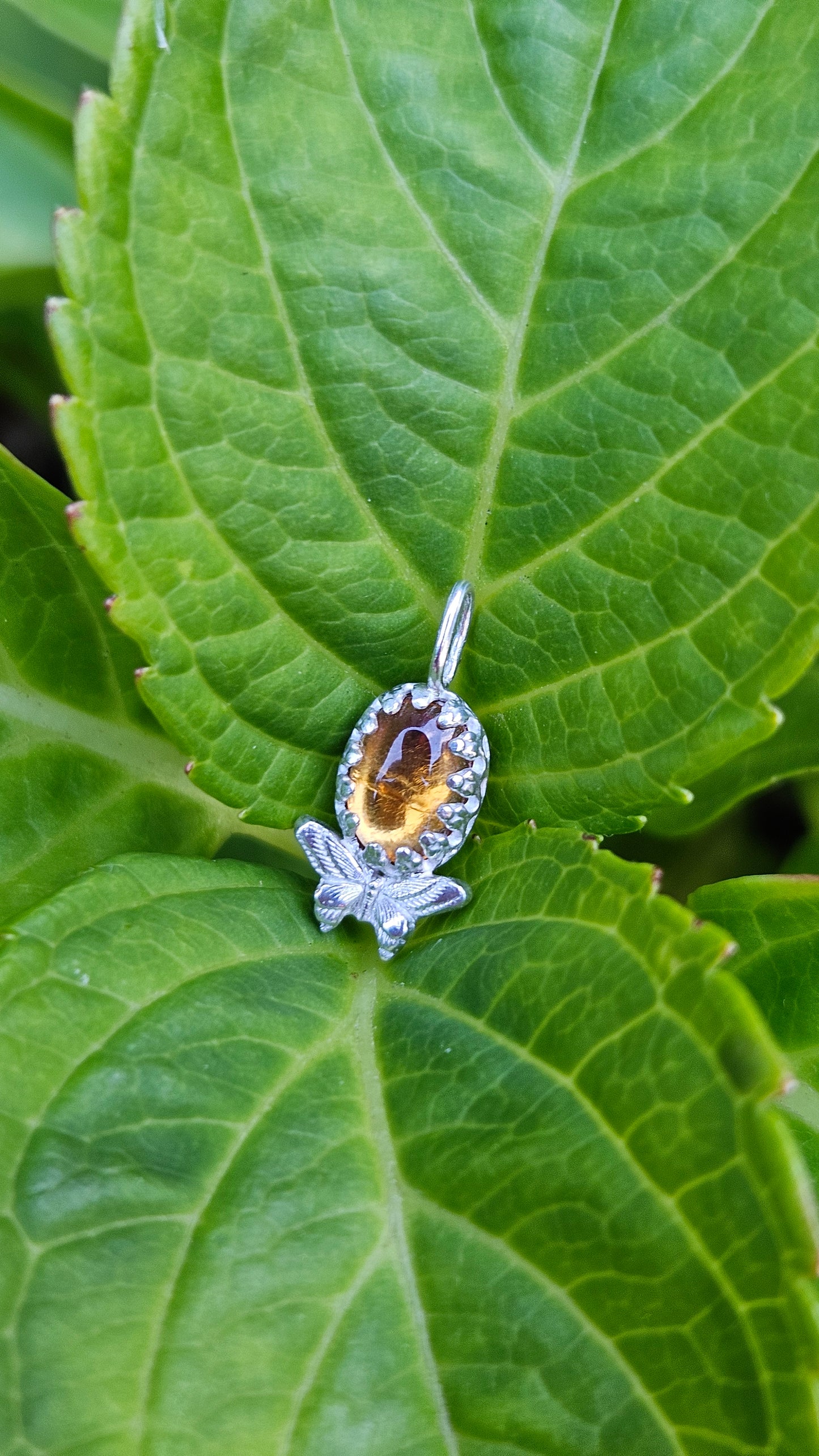 Butterfly Gem Pendant - Golden Tourmaline