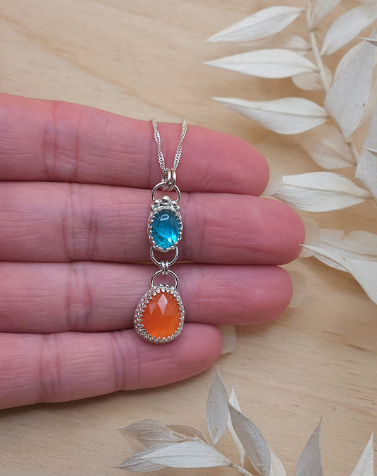 Apatite & Carnelian drop necklace