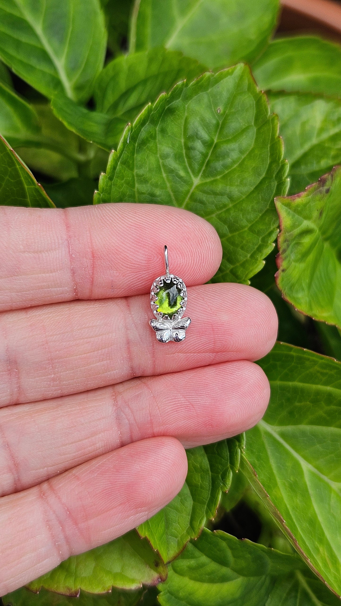 Butterfly Gem Pendant - Green Tourmaline
