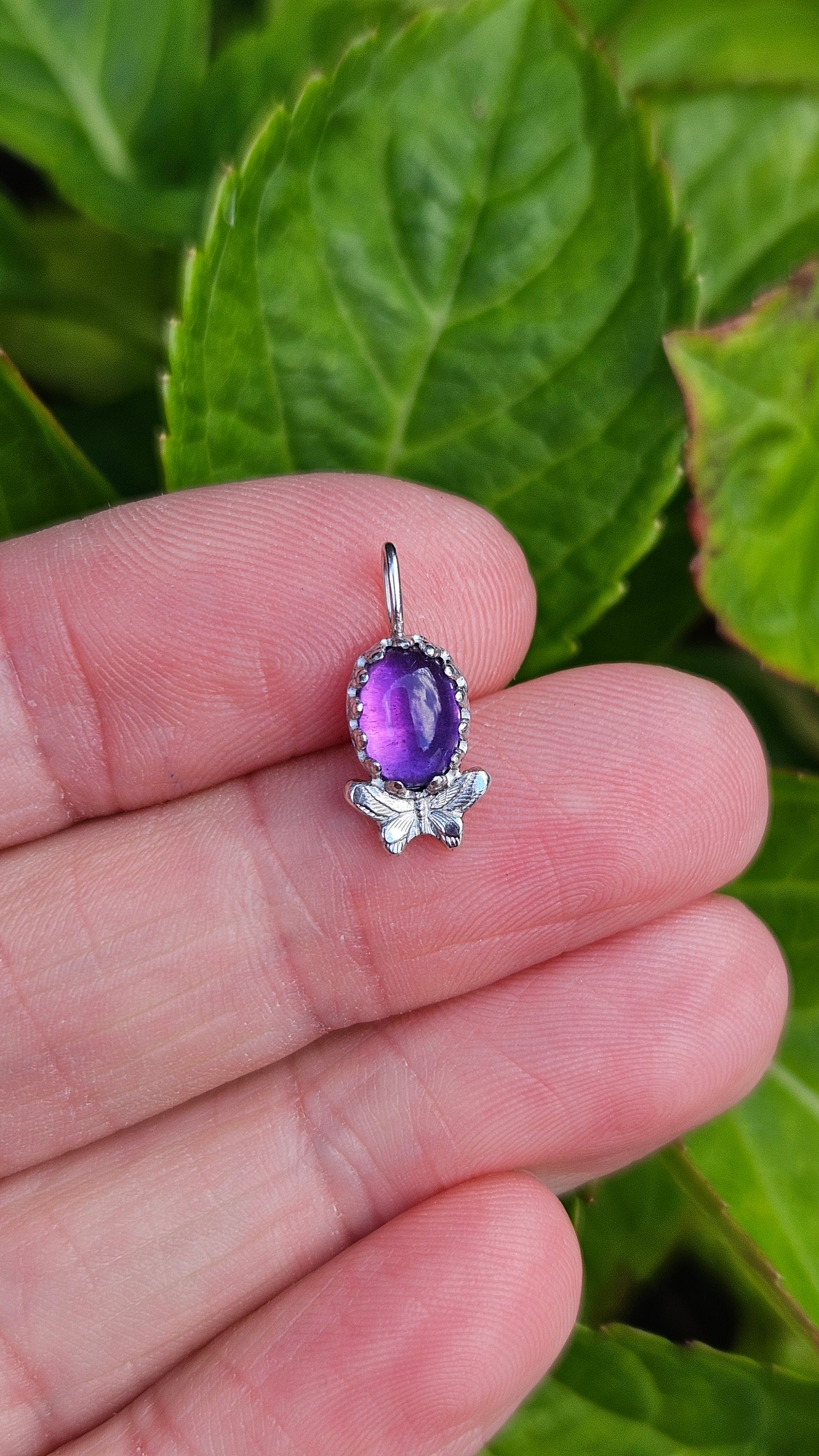 Butterfly Gem Pendant - Amethyst