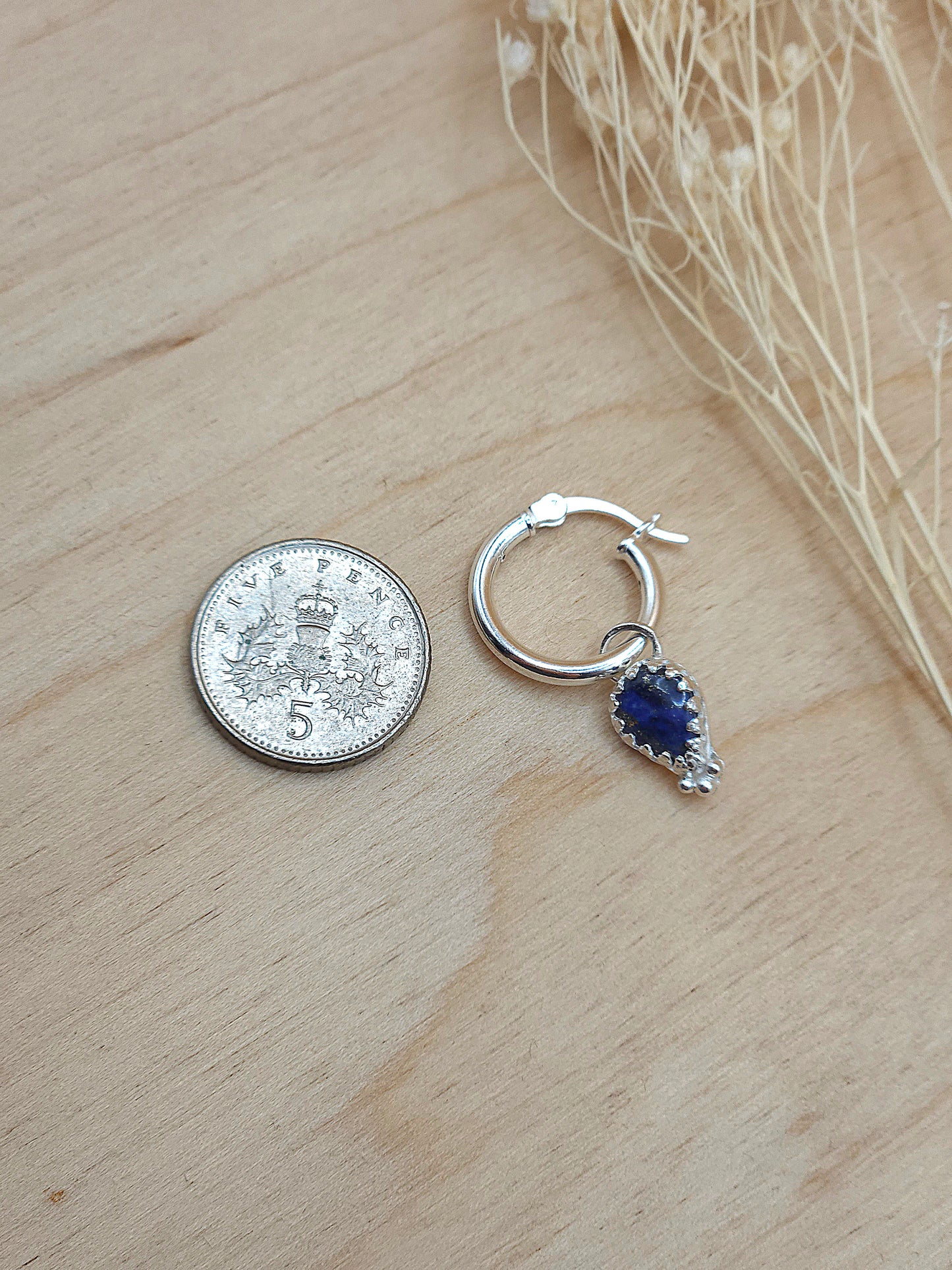 Lapis Lazuli Mini Hoop Earrings
