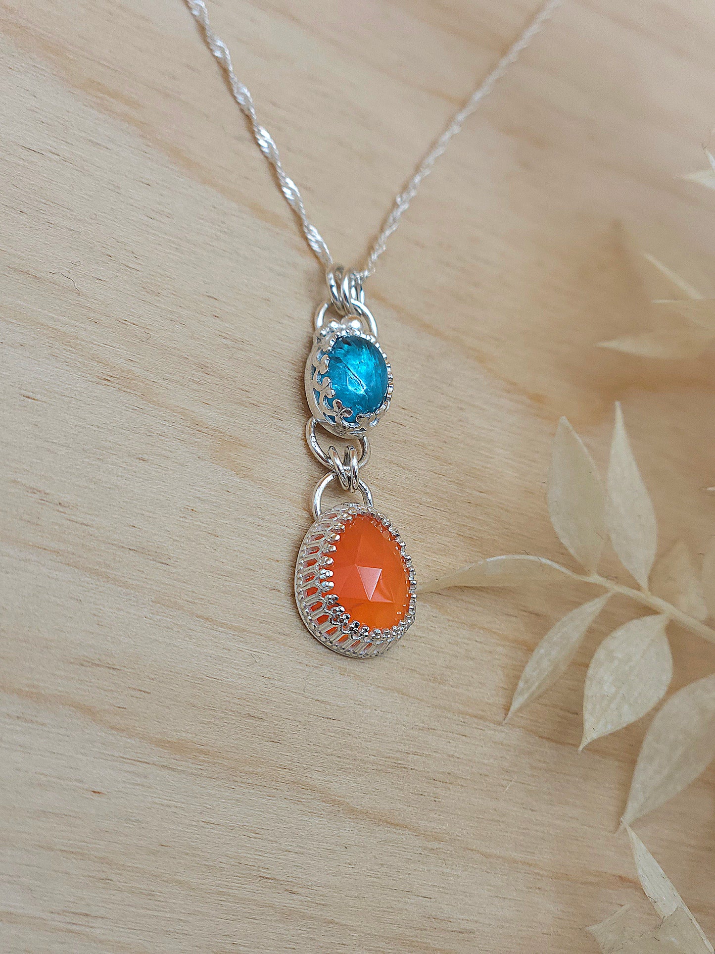 Apatite & Carnelian drop necklace