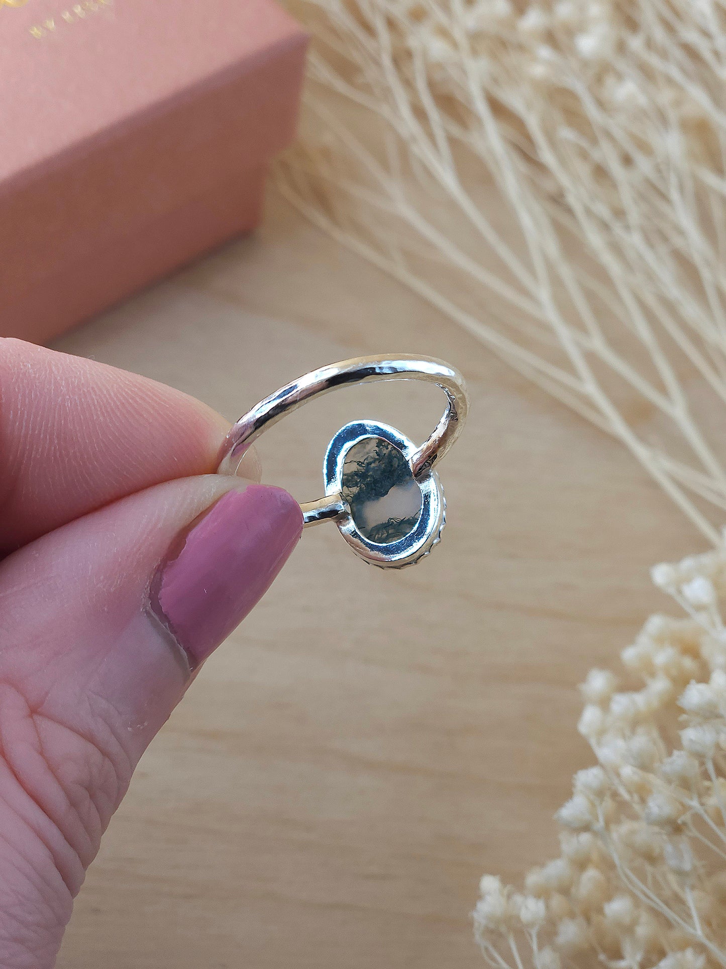 Moss Agate Ring - Size O