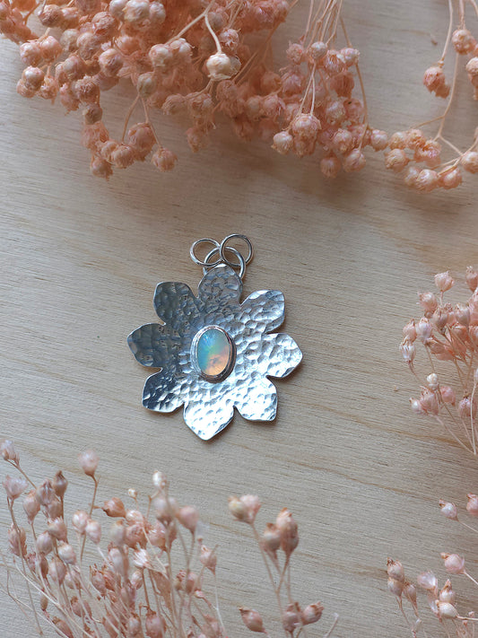 Ethiopian Opal flower necklace