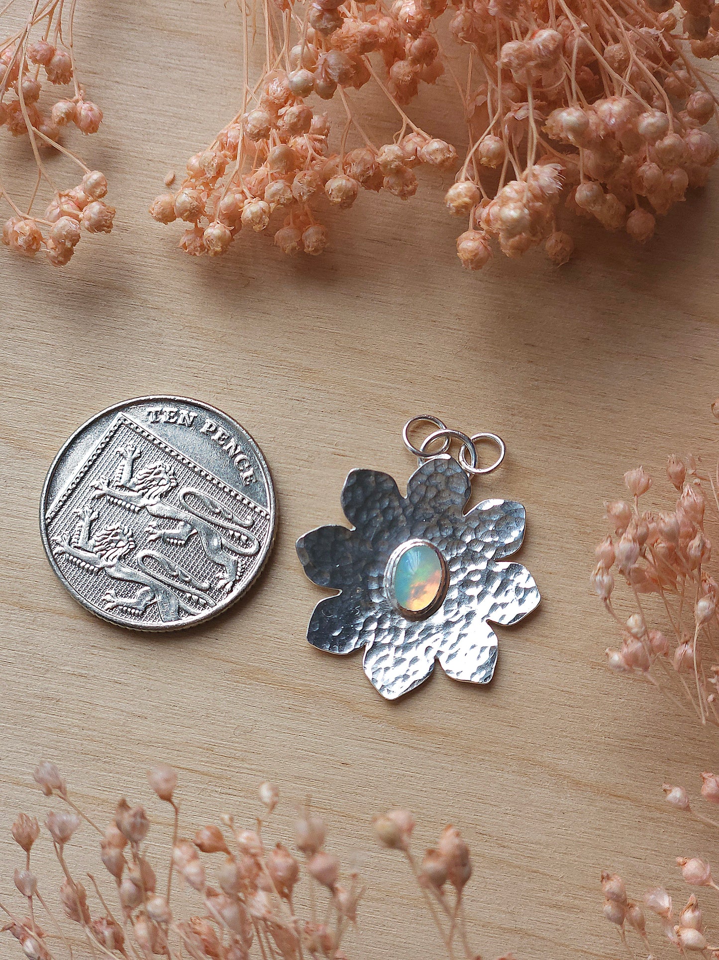Ethiopian Opal flower necklace