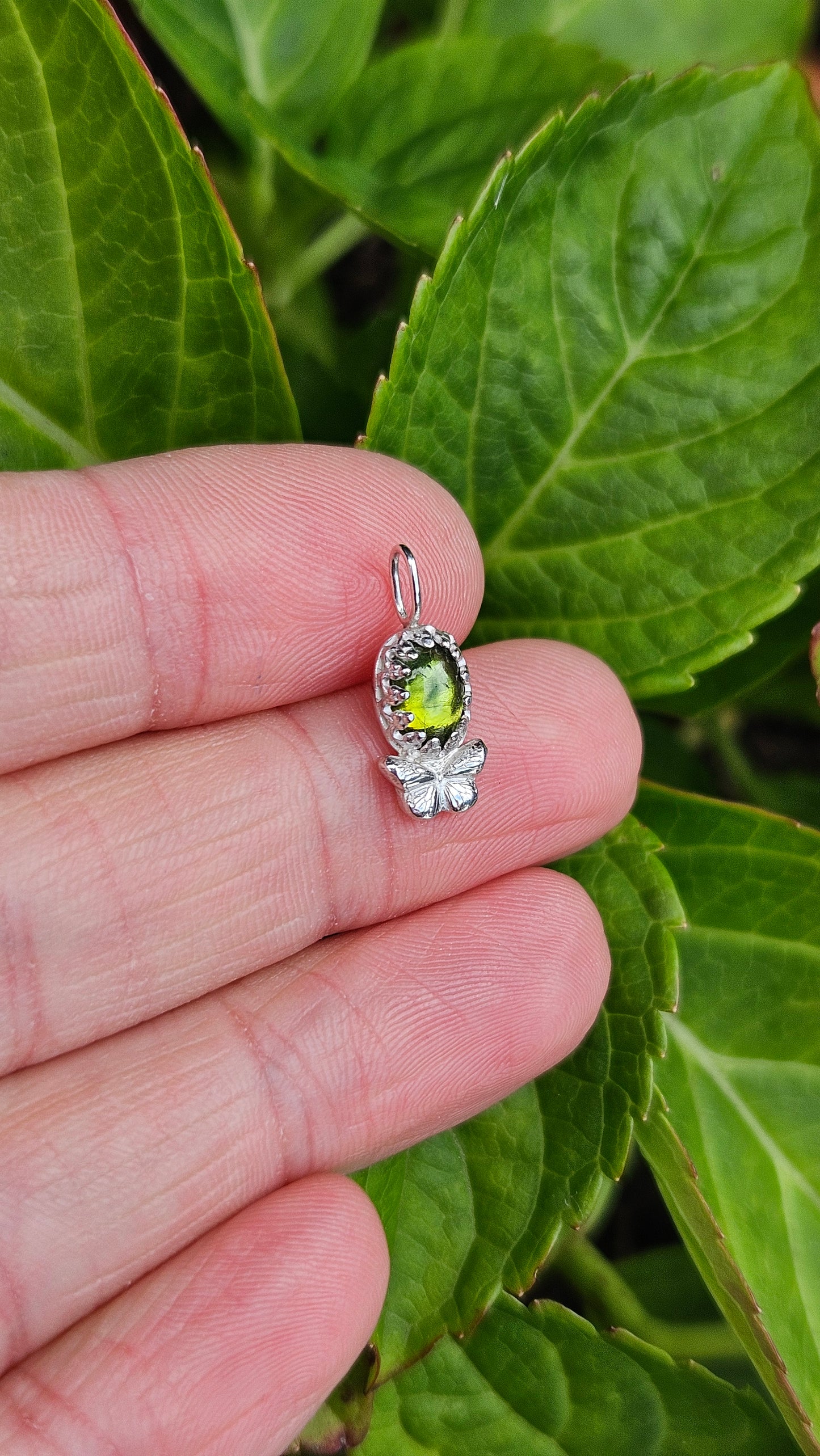 Butterfly Gem Pendant - Green Tourmaline