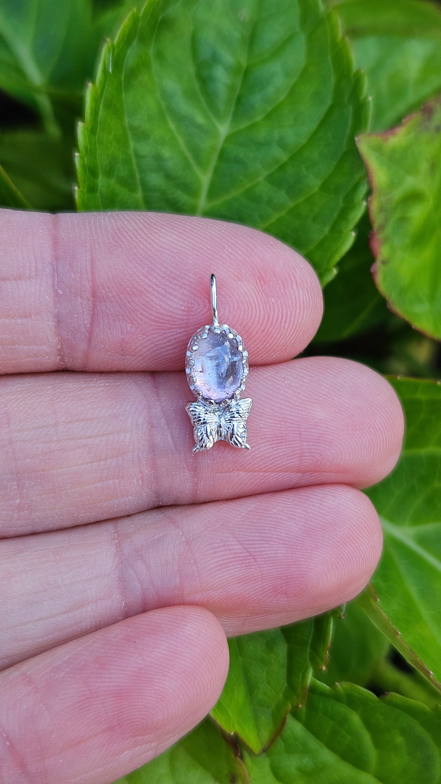 Butterfly Gem Pendant - Light Pink Tourmaline