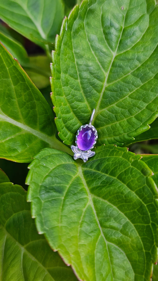 Butterfly Gem Pendant - Amethyst
