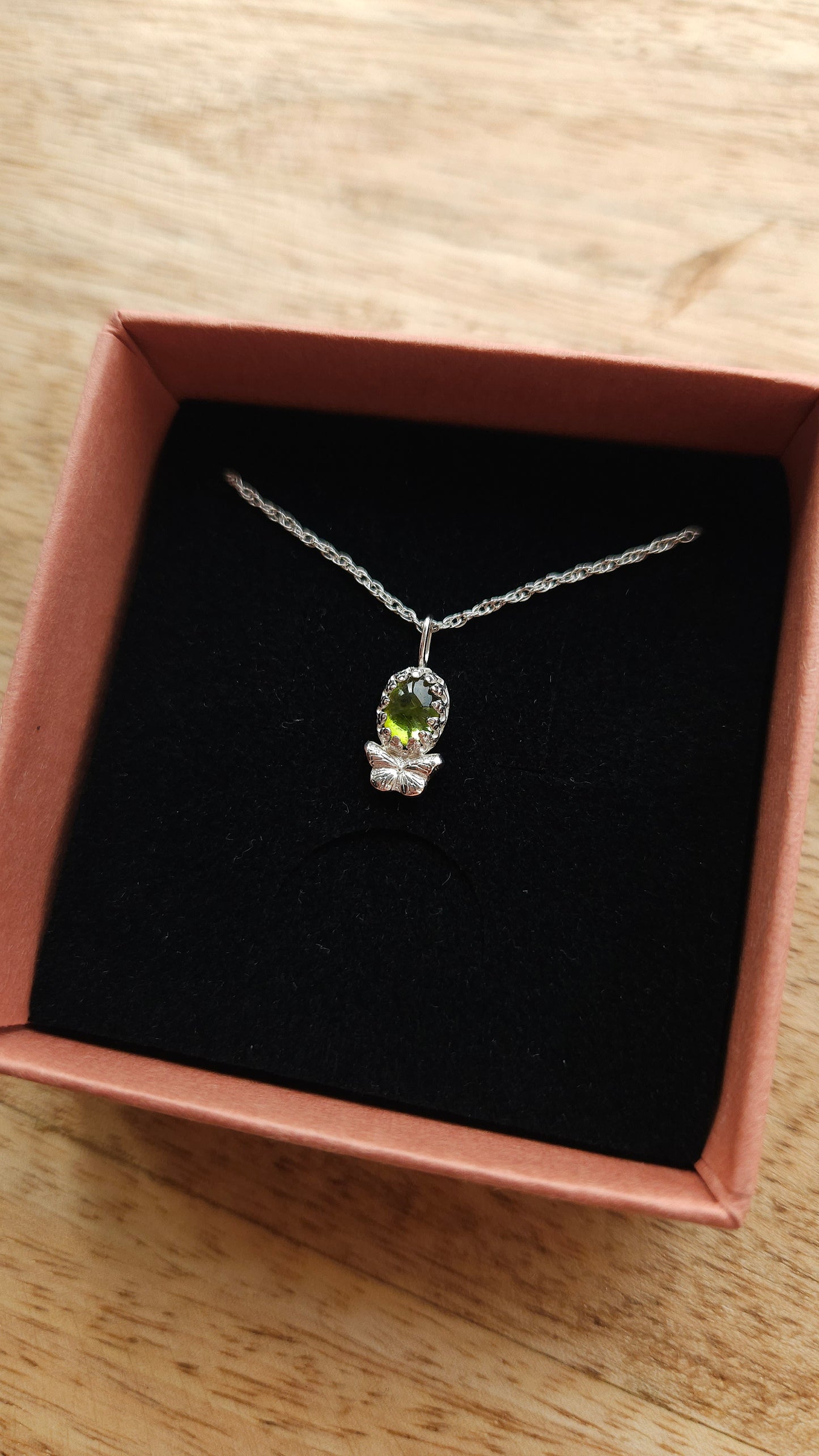 Butterfly Gem Pendant - Green Tourmaline