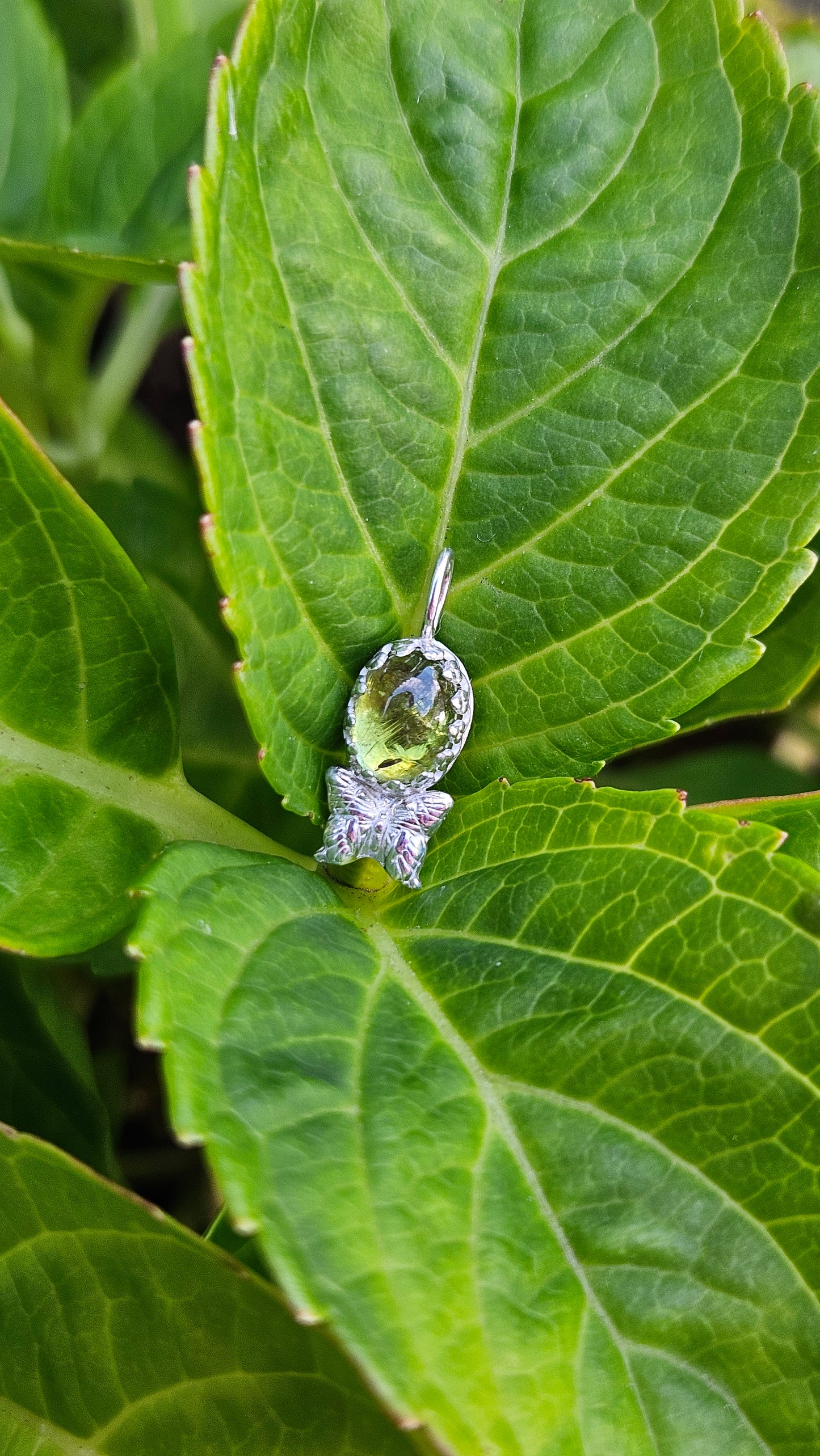 Butterfly Gem Pendant - Green Tourmaline