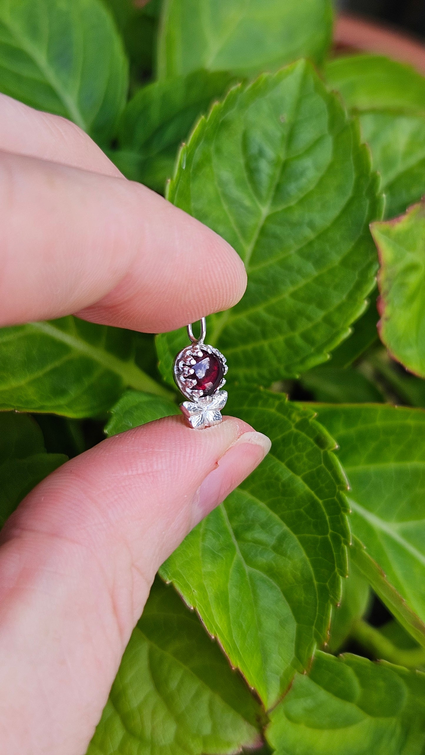Butterfly Gem Pendant - Rhodolite Garnet