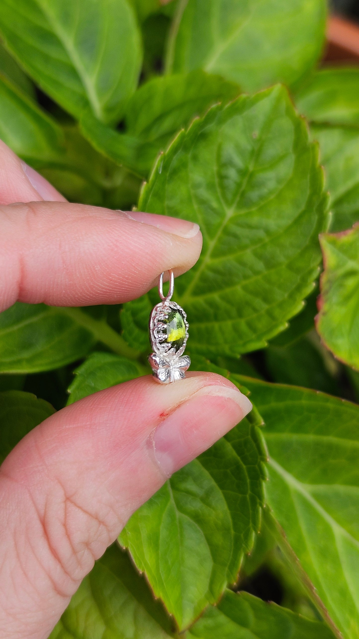 Butterfly Gem Pendant - Green Tourmaline