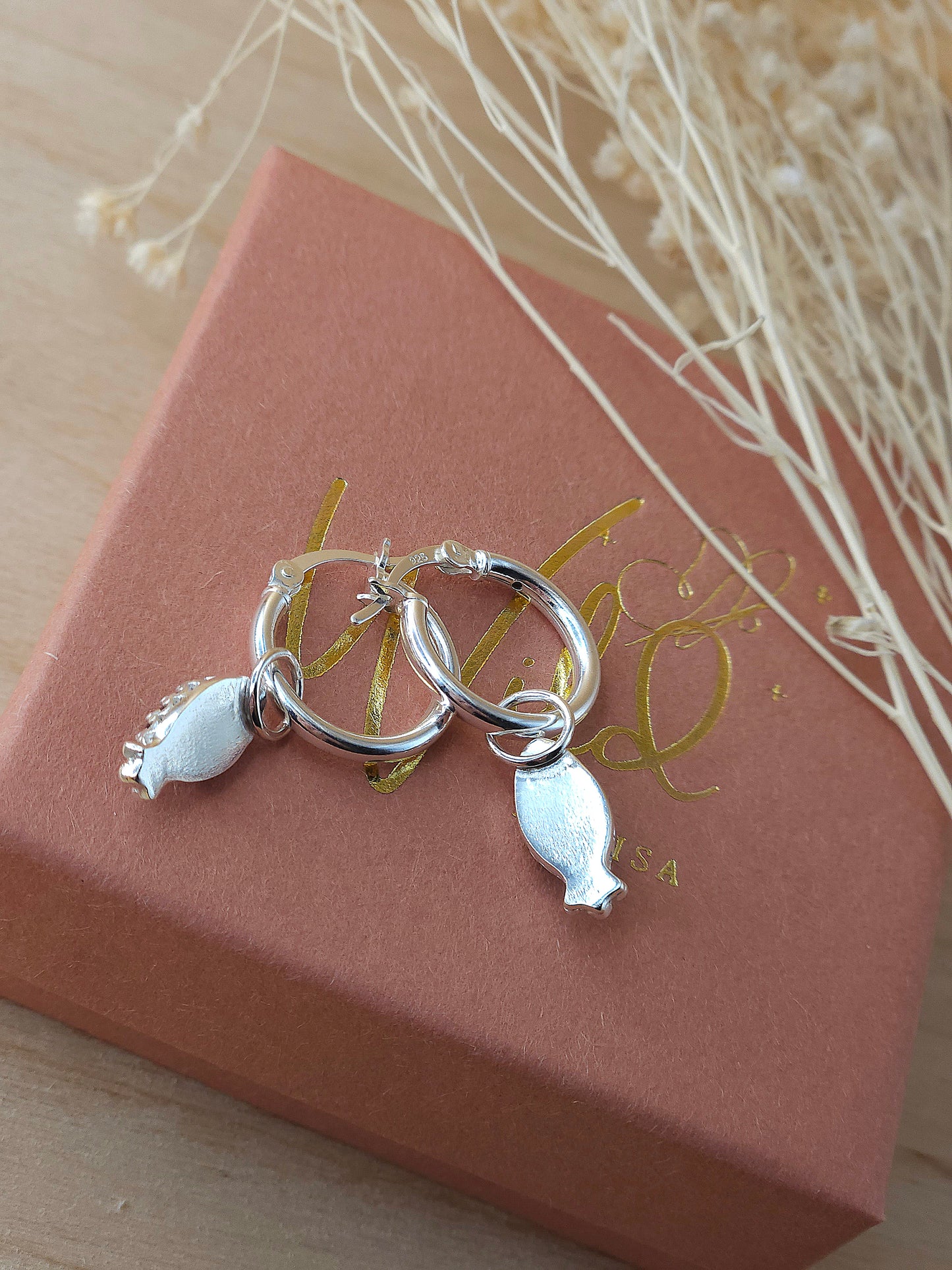Amethyst mini hoop earrings