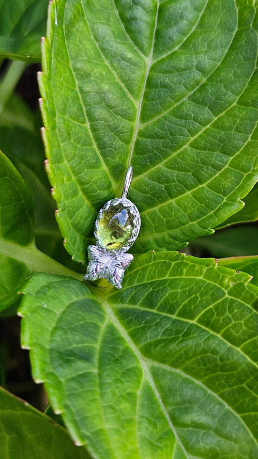 Butterfly Gem Pendant - Green Tourmaline