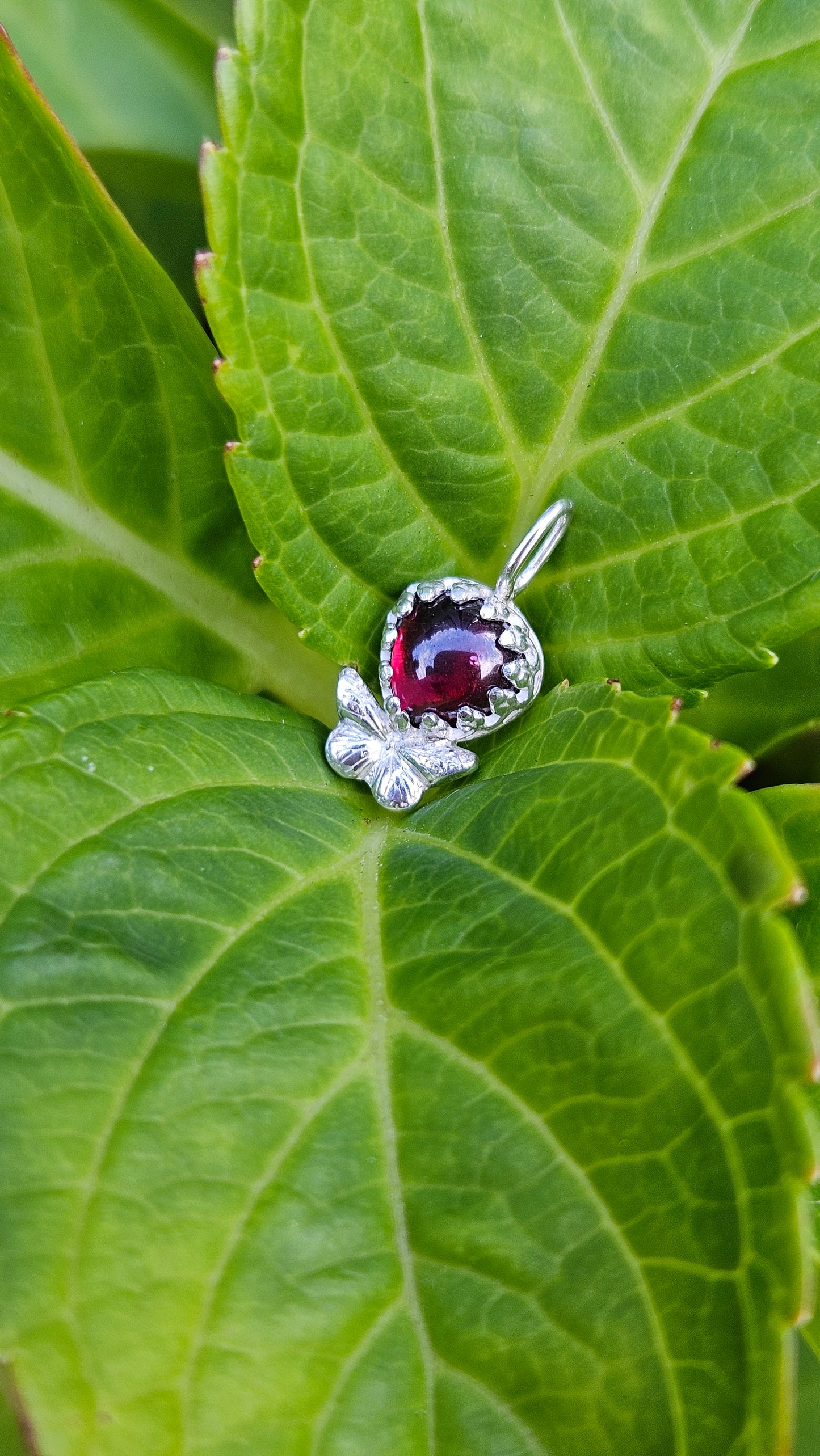 Butterfly Gem Pendant - Rhodolite Garnet