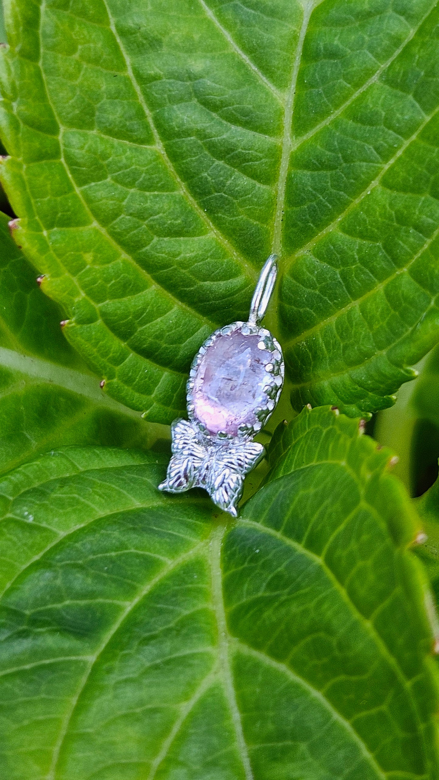 Butterfly Gem Pendant - Light Pink Tourmaline