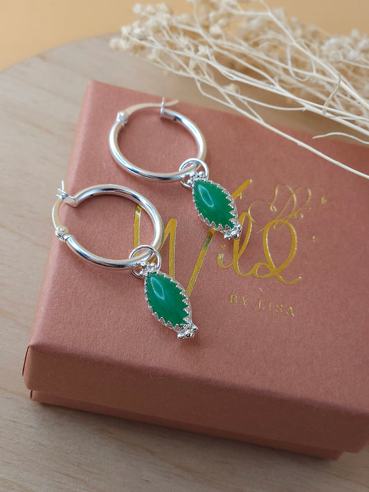Green Aventurine hoop earrings