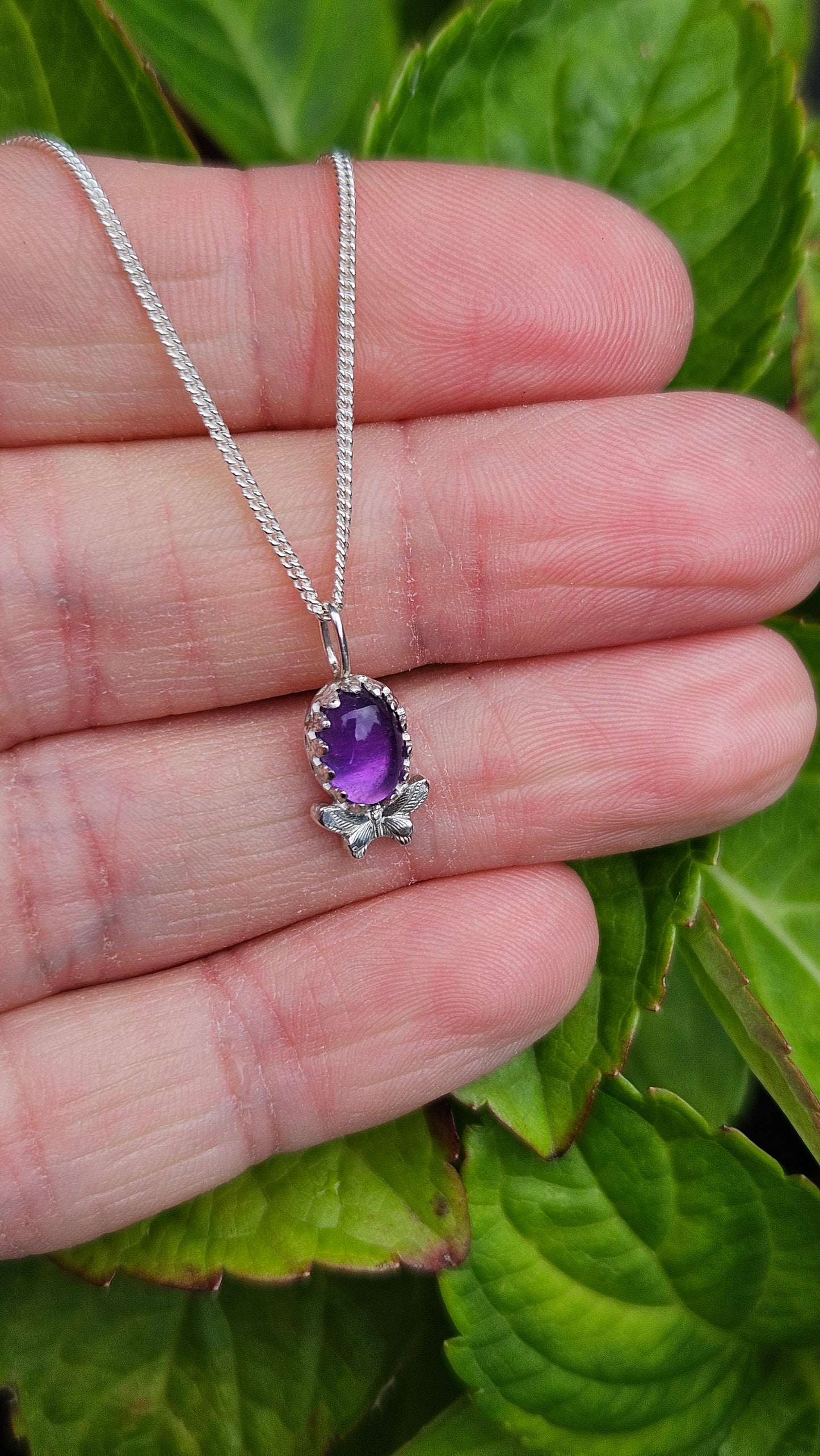 Butterfly Gem Pendant - Amethyst