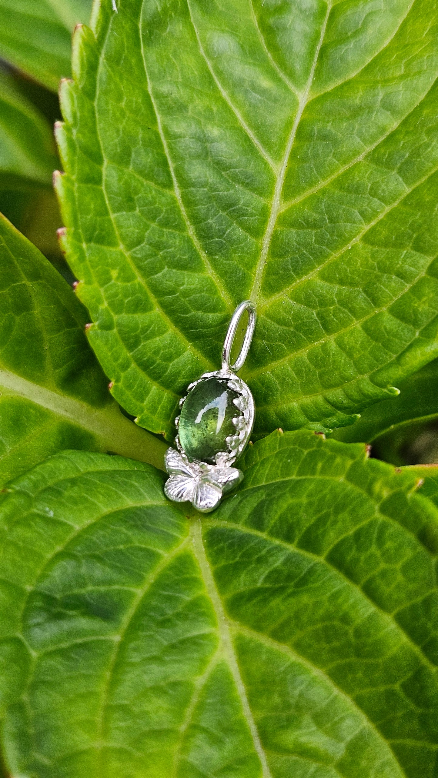 Butterfly Gem Pendant - Green Tourmaline