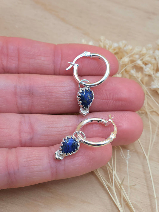 Lapis Lazuli Mini Hoop Earrings