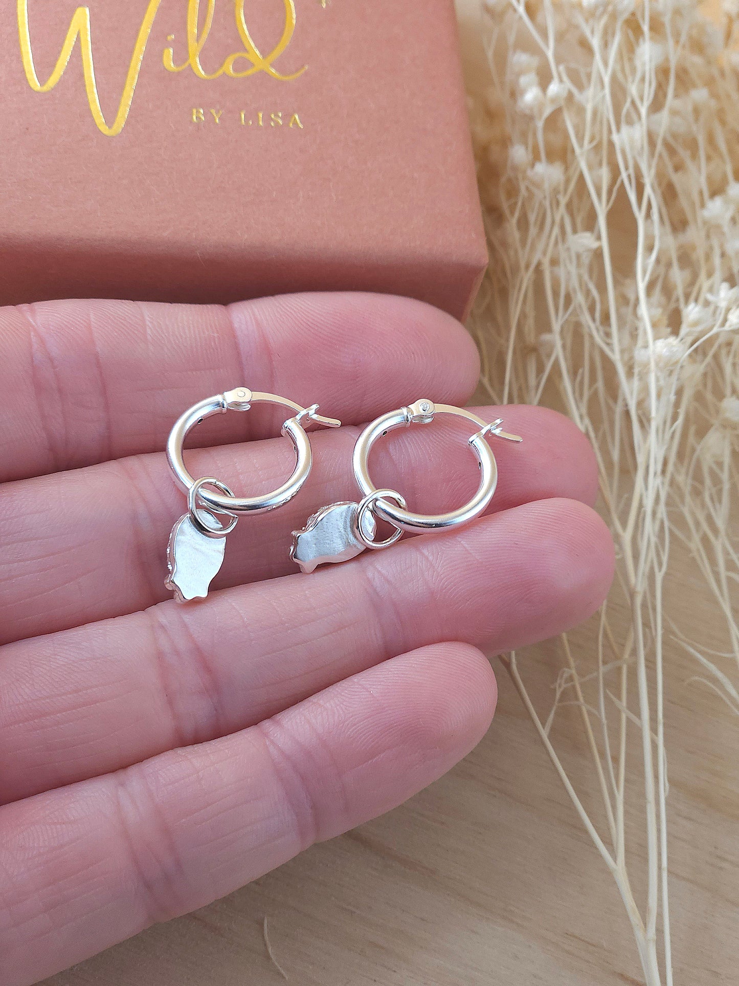 Citrine mini hoop earrings