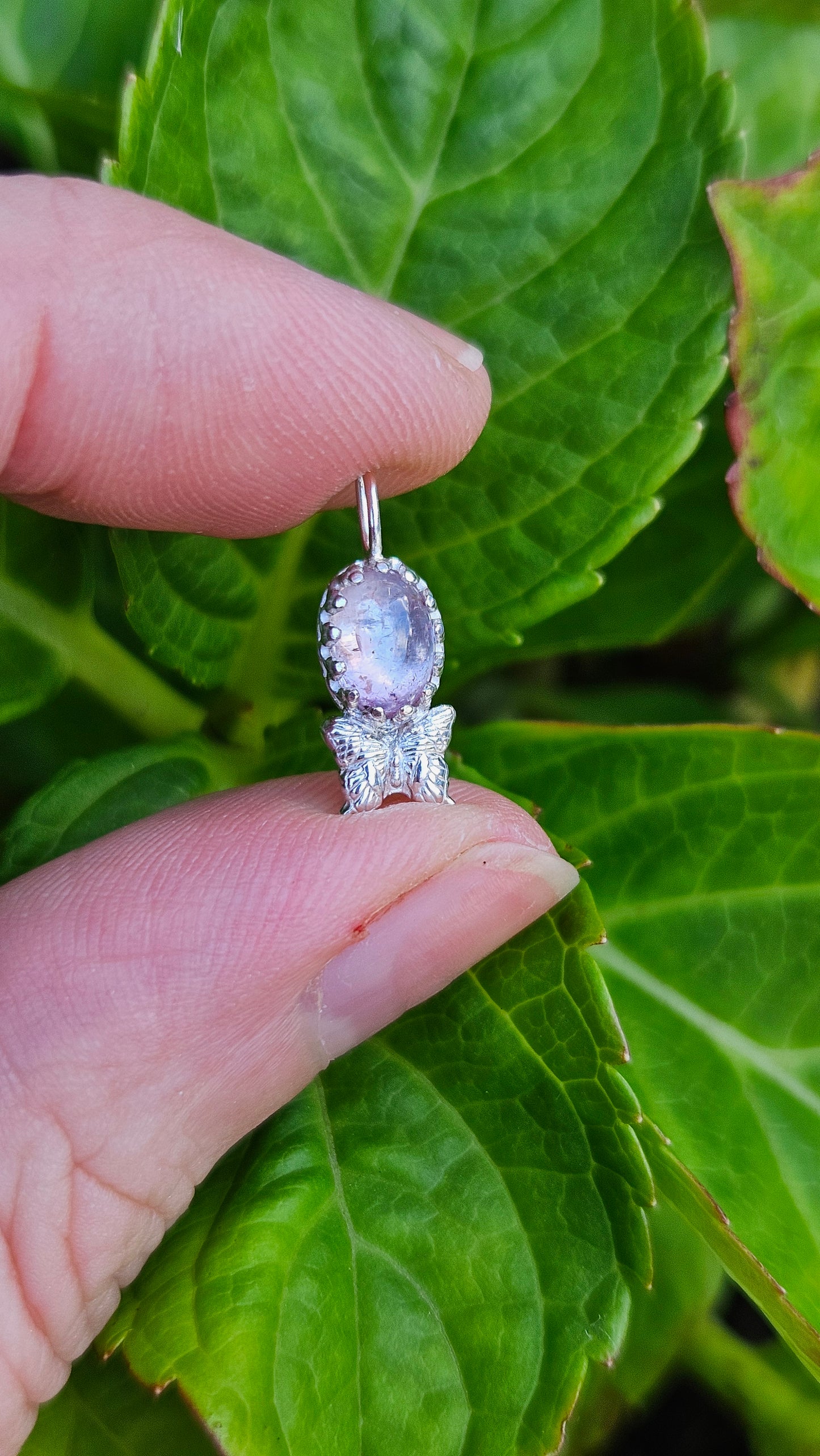 Butterfly Gem Pendant - Light Pink Tourmaline
