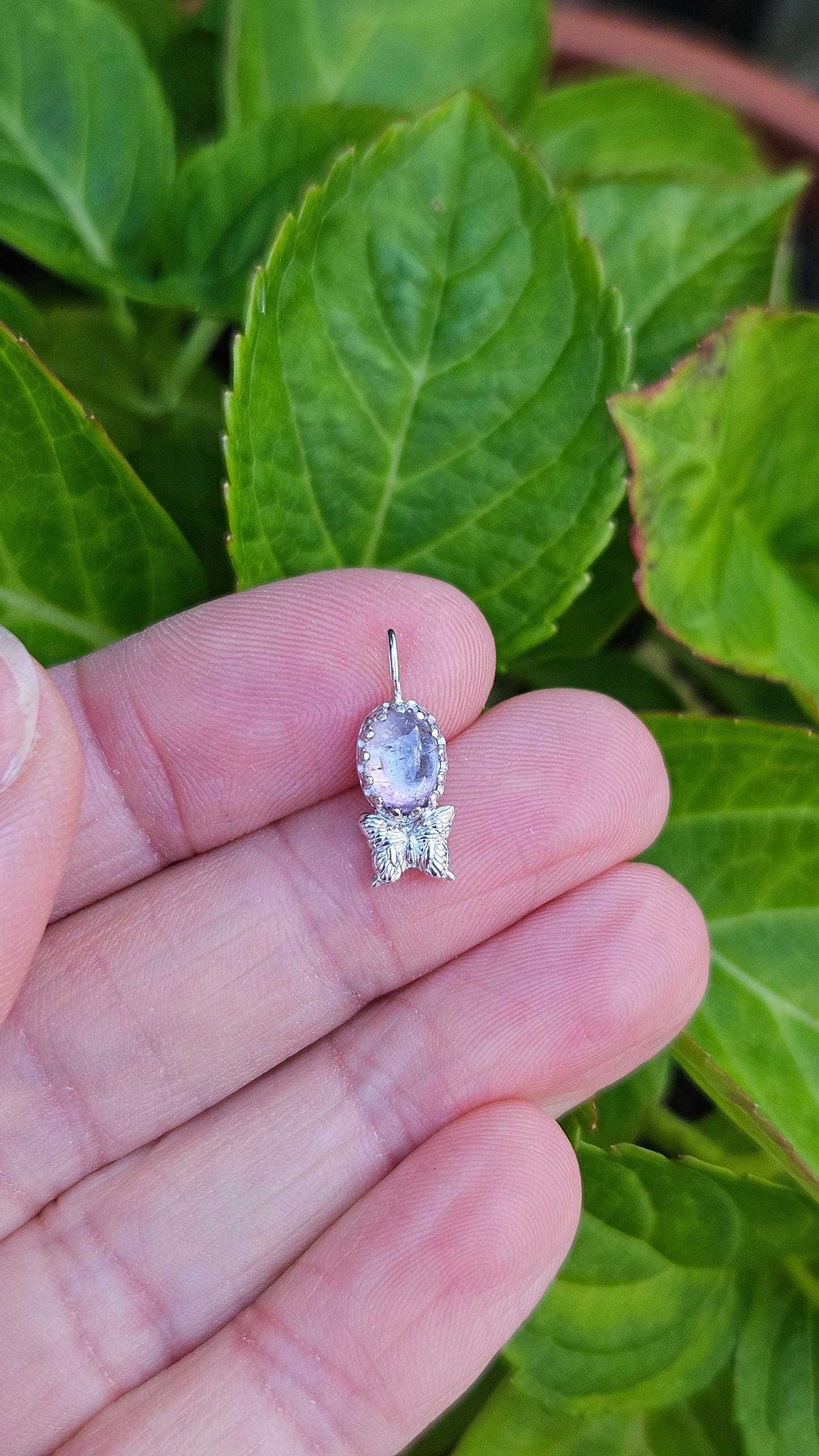 Butterfly Gem Pendant - Light Pink Tourmaline