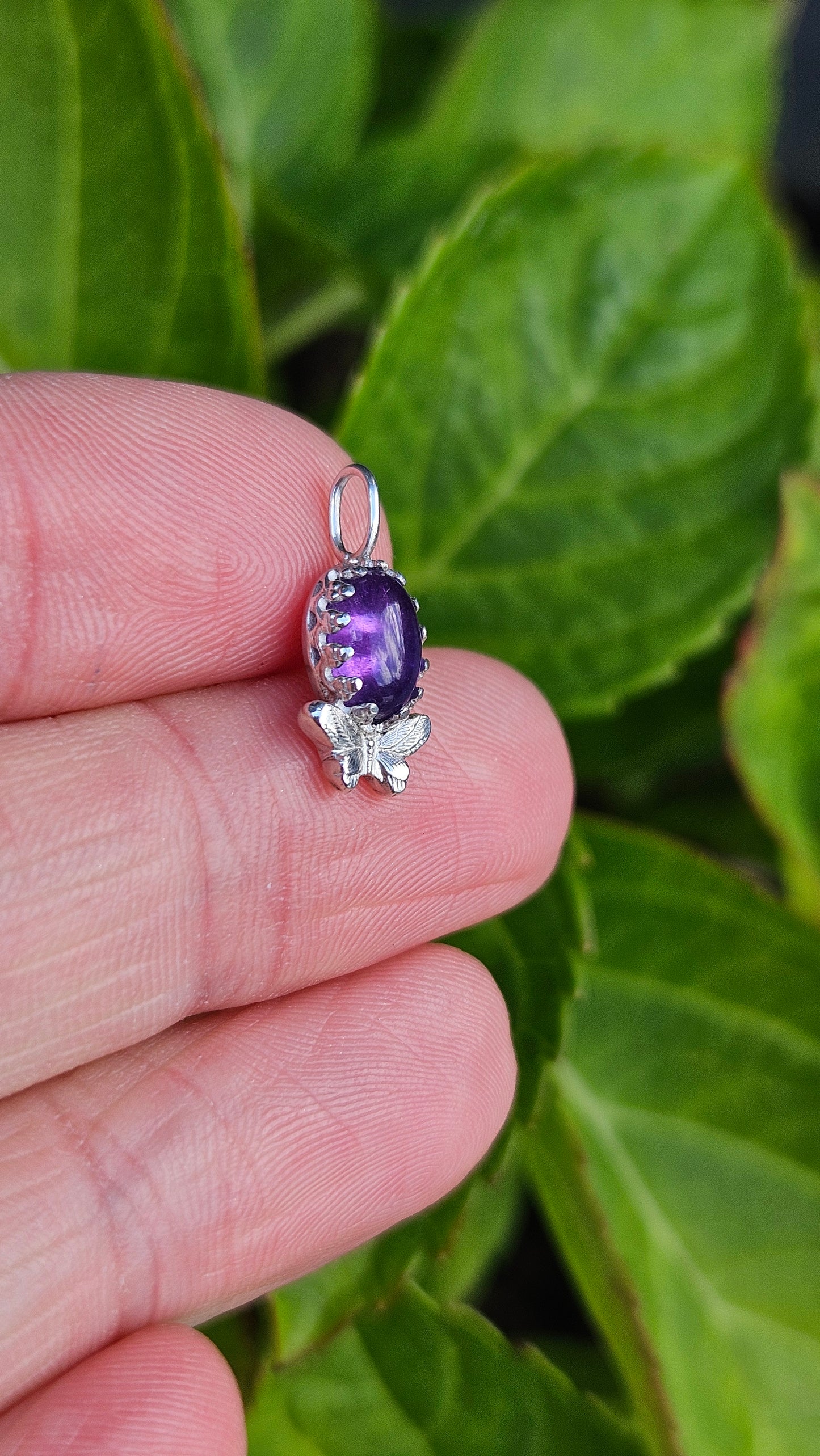 Butterfly Gem Pendant - Amethyst