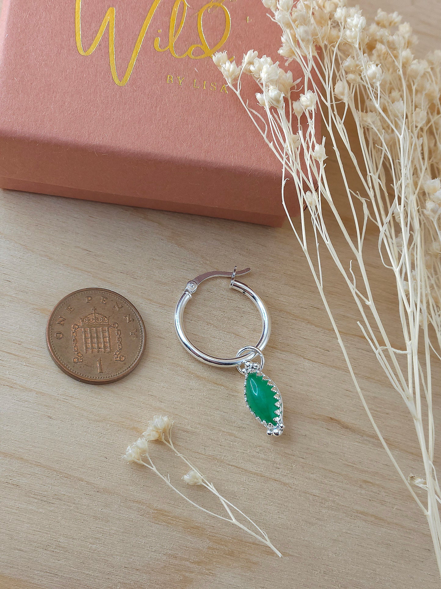 Green Aventurine hoop earrings
