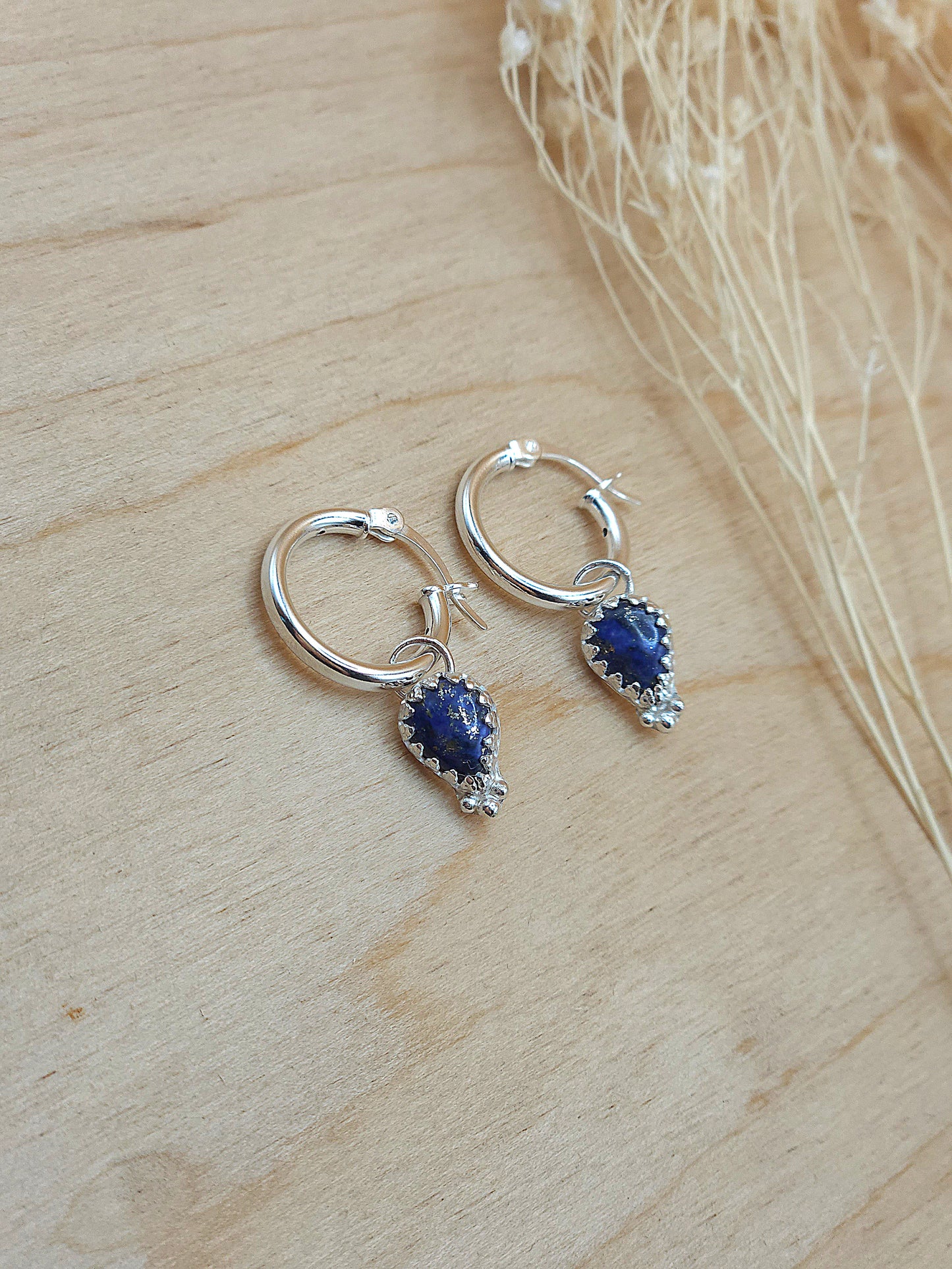 Lapis Lazuli Mini Hoop Earrings