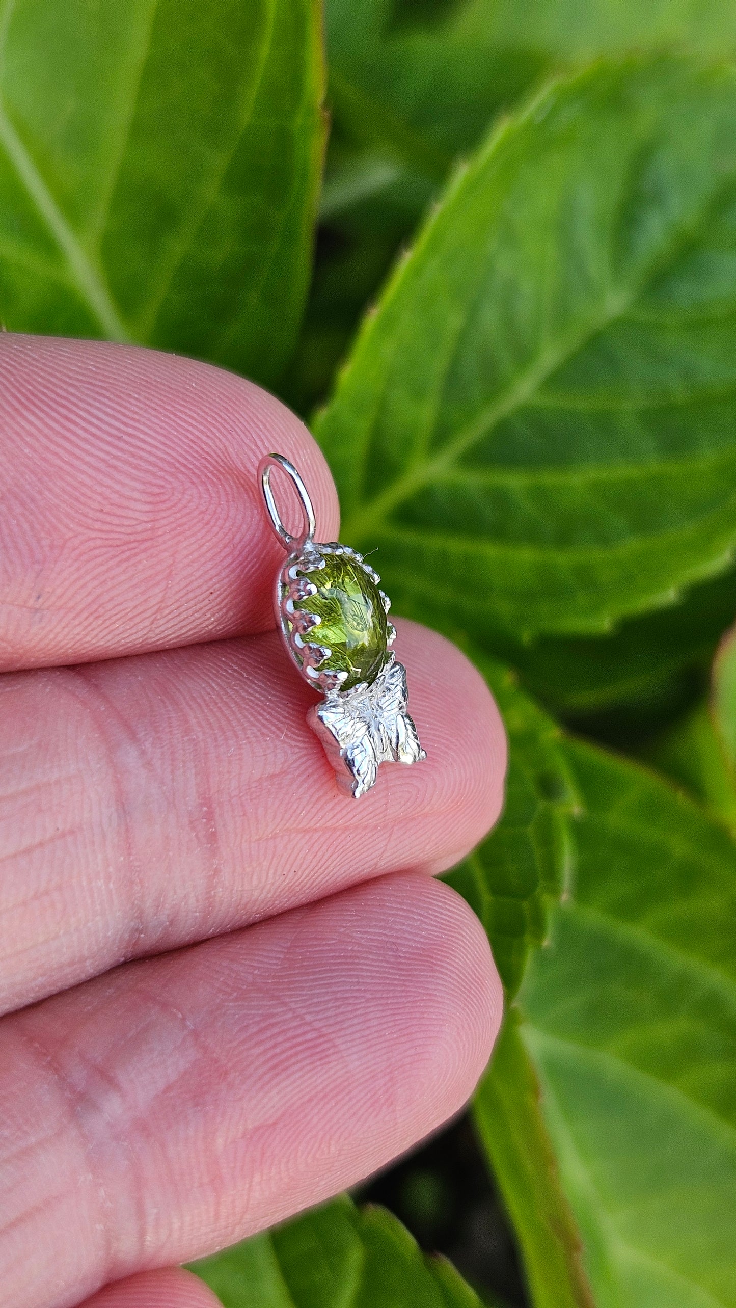 Butterfly Gem Pendant - Green Tourmaline