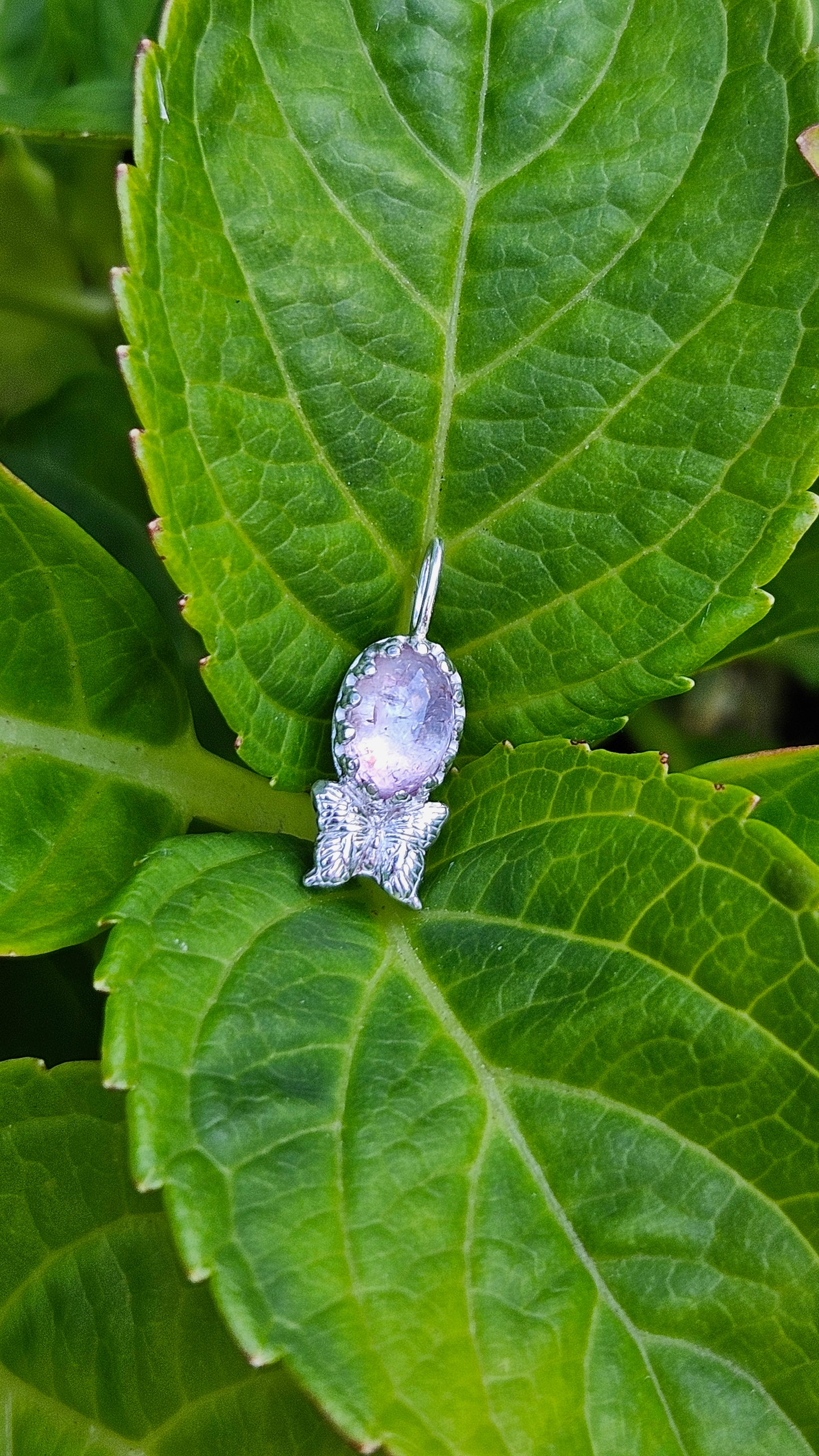 Butterfly Gem Pendant - Light Pink Tourmaline