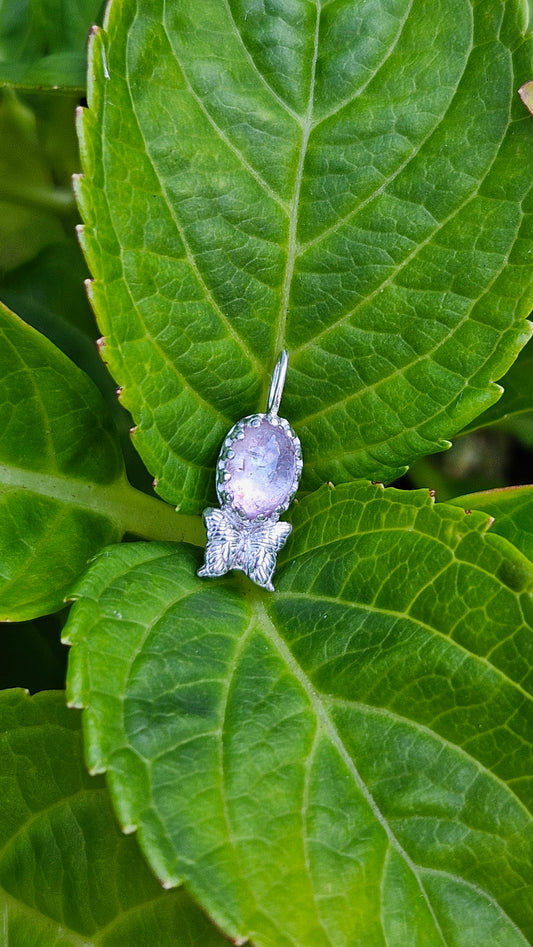 Butterfly Gem Pendant - Light Pink Tourmaline