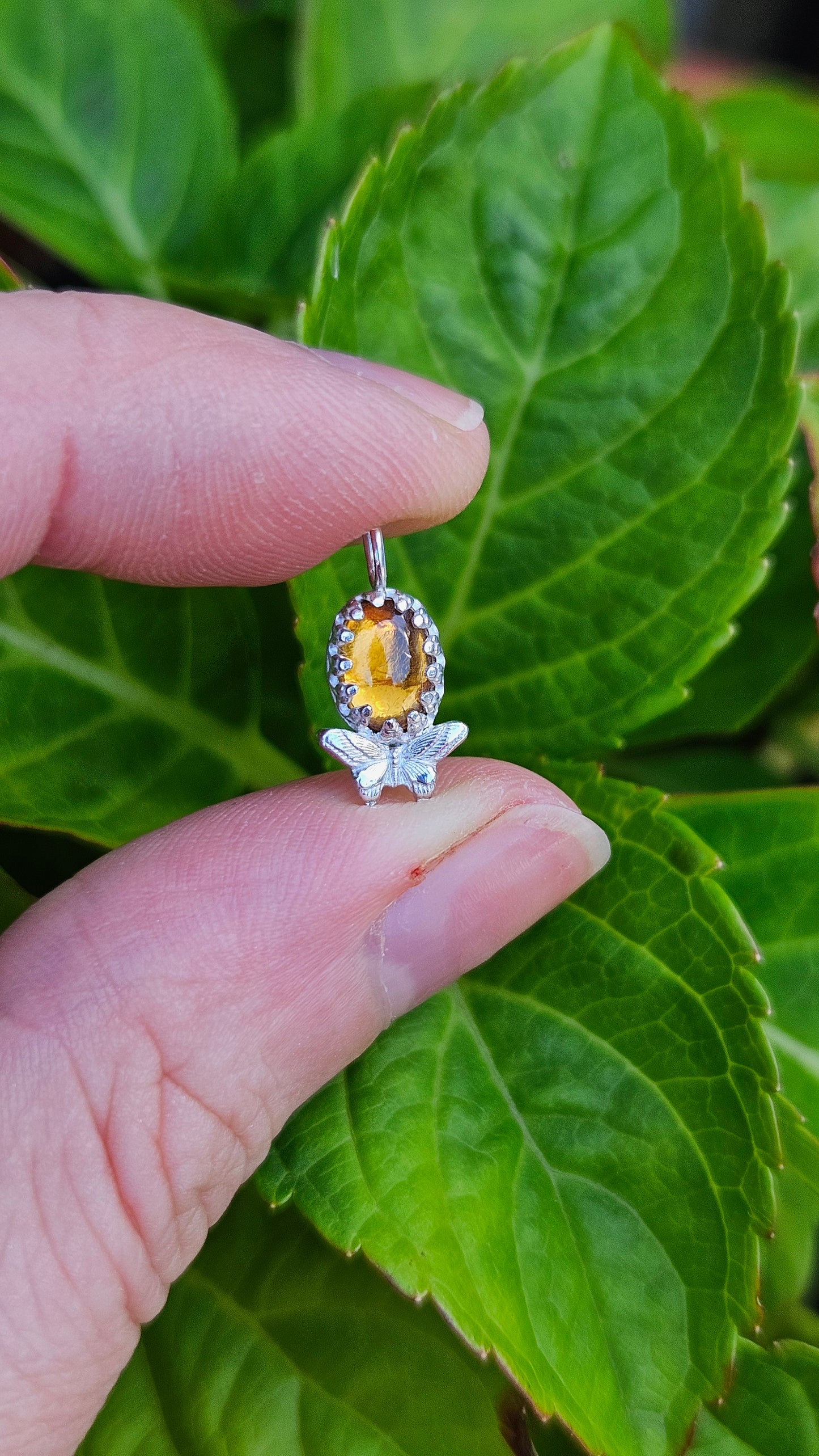 Butterfly Gem Pendant - Golden Tourmaline