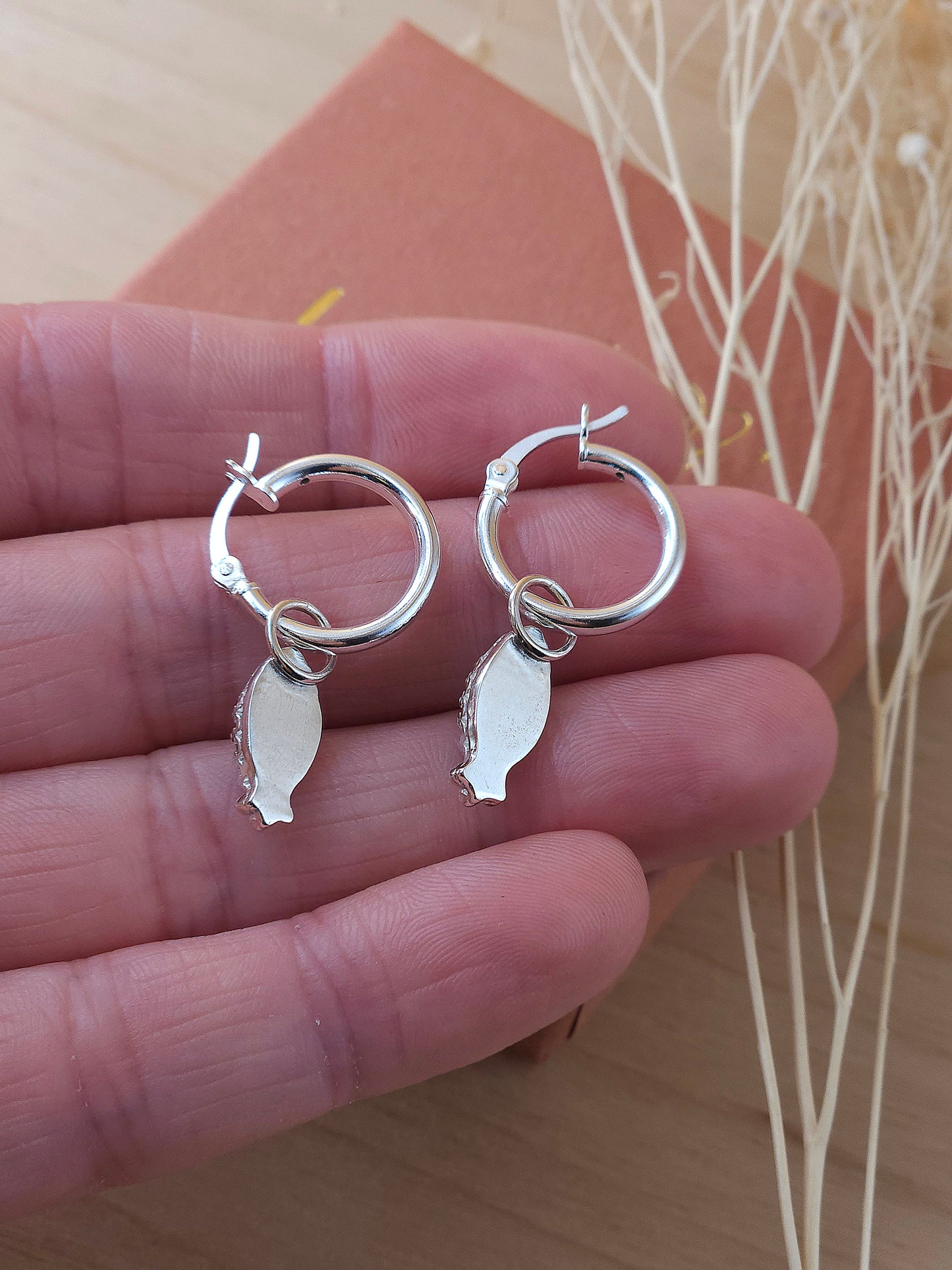 Amethyst mini hoop earrings