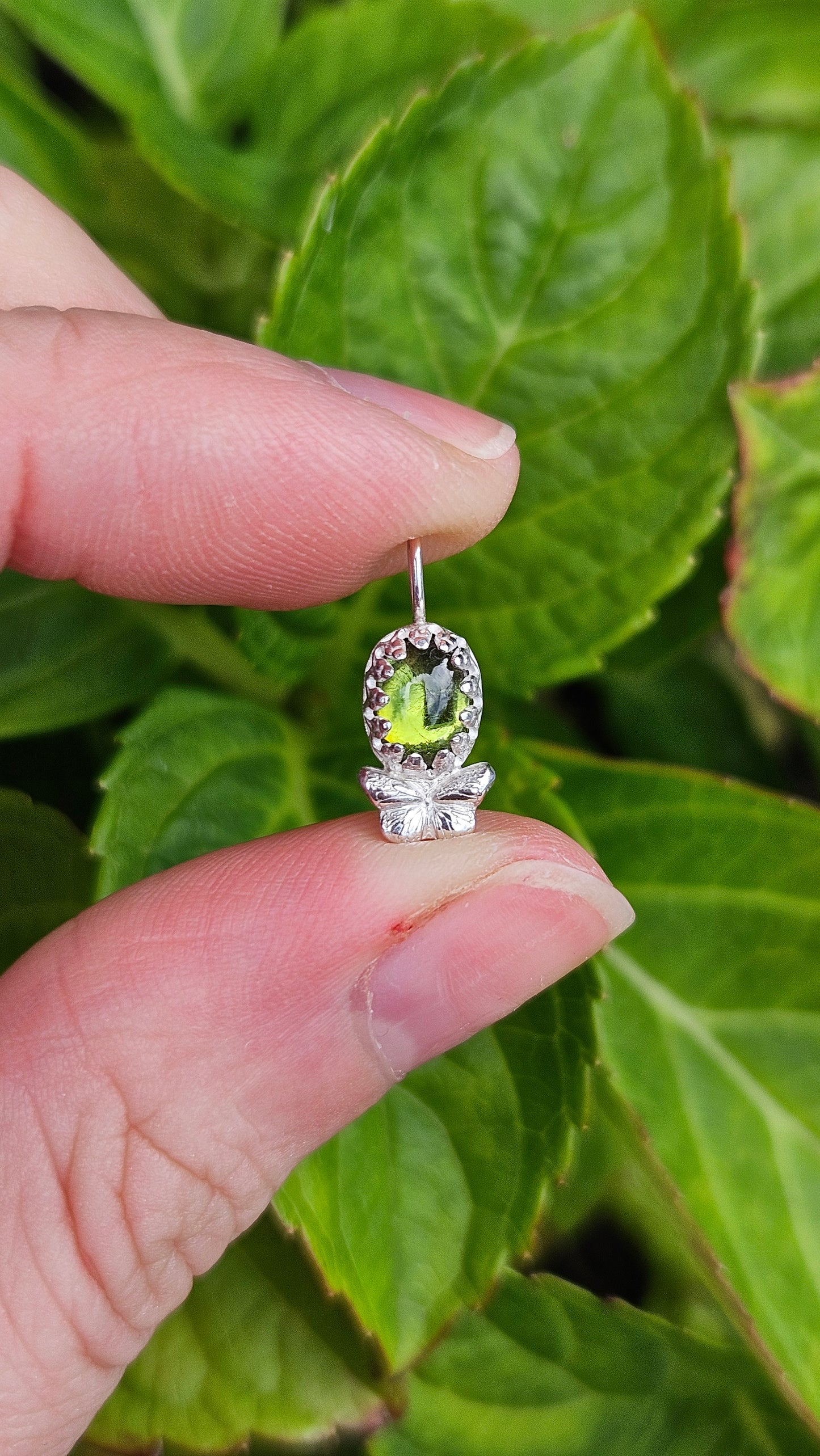 Butterfly Gem Pendant - Green Tourmaline