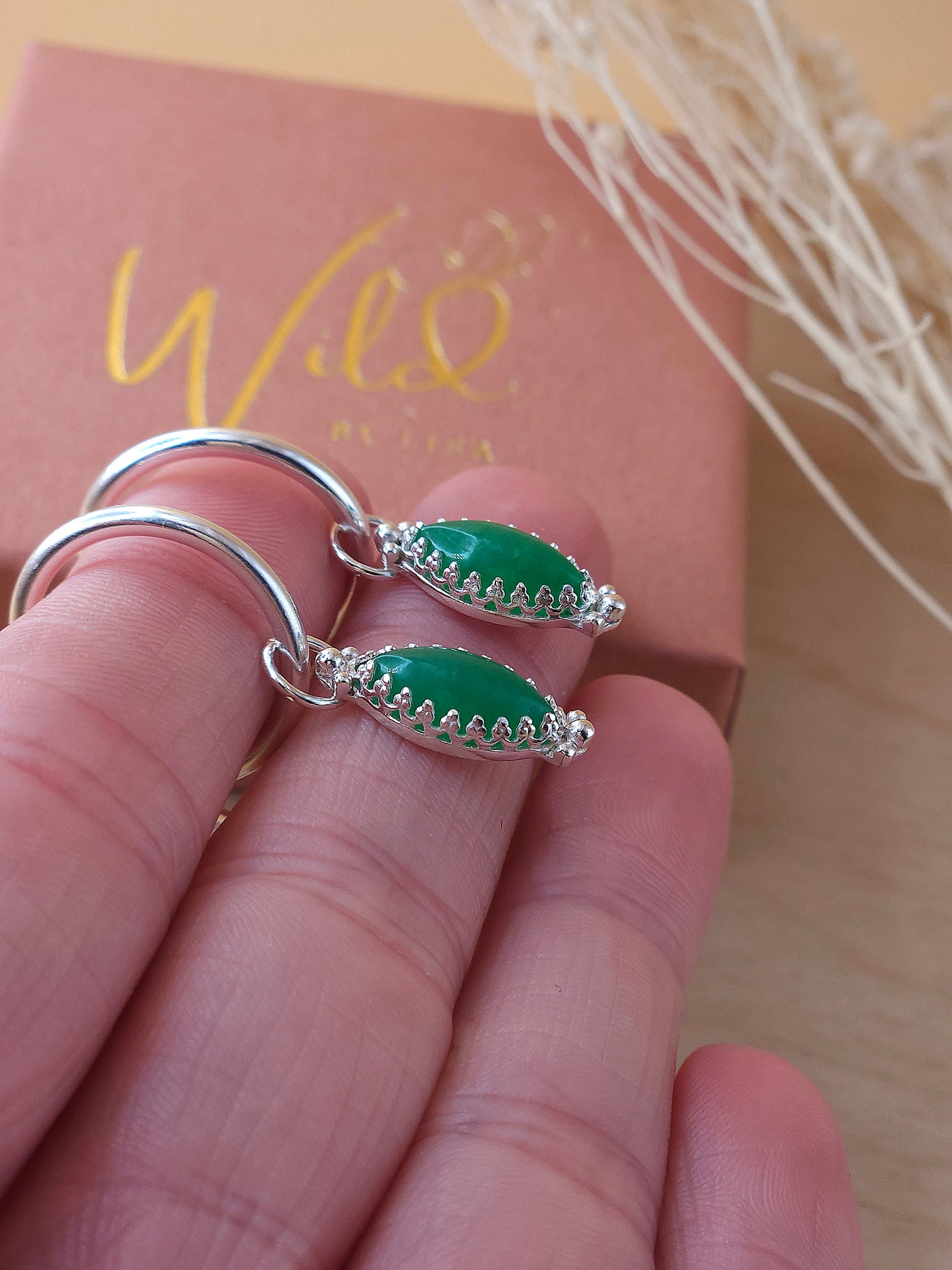 Green Aventurine hoop earrings