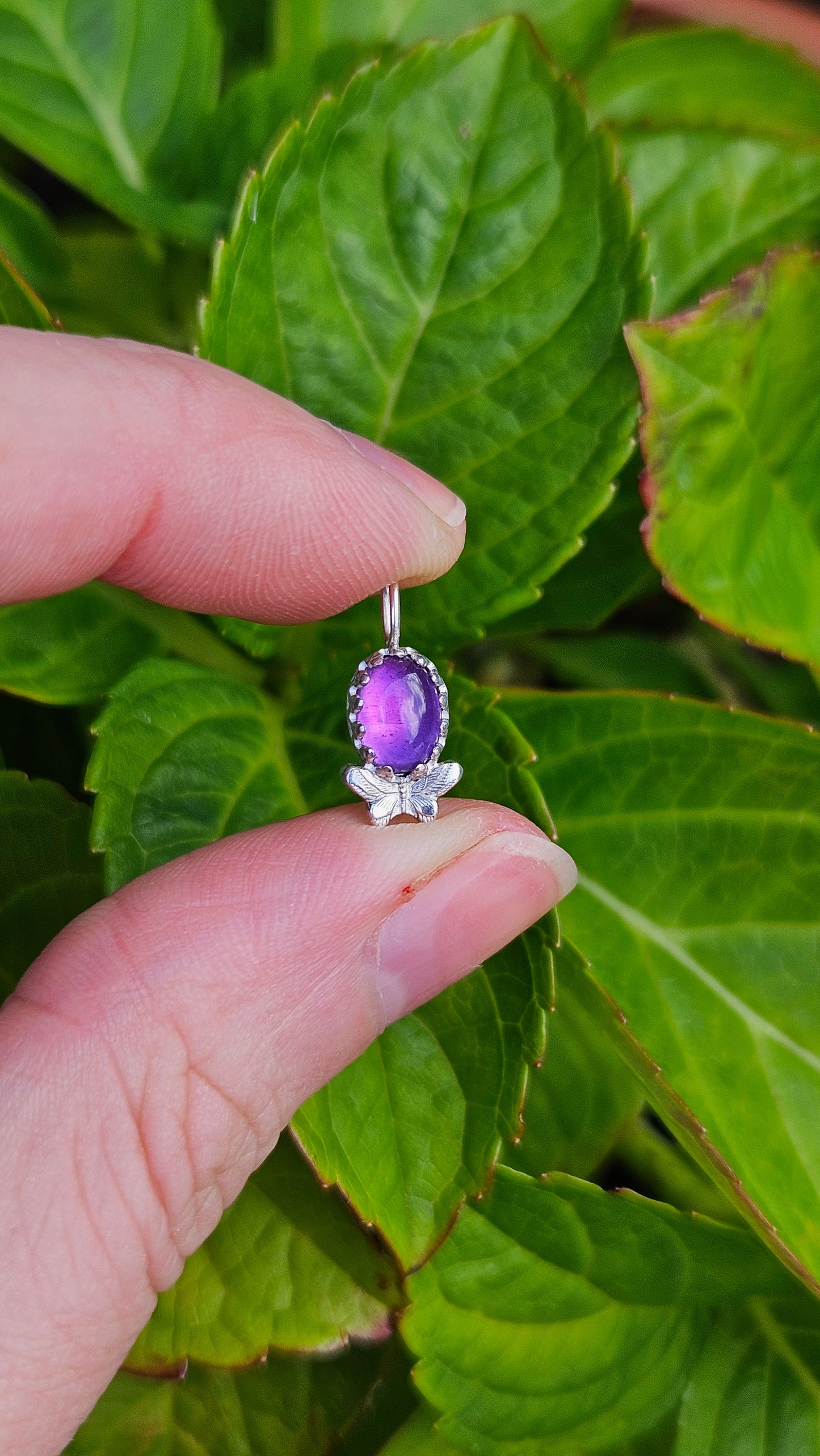 Butterfly Gem Pendant - Amethyst