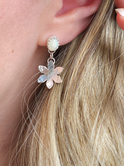 Ethiopian Opal flower earrings