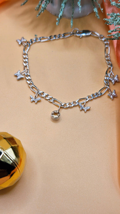 Citrine butterfly bracelet