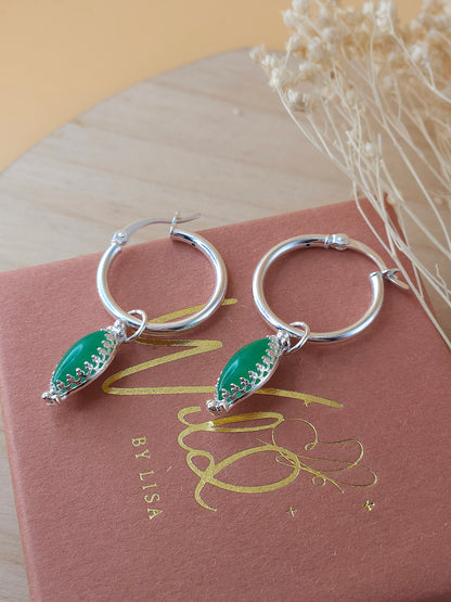 Green Aventurine hoop earrings