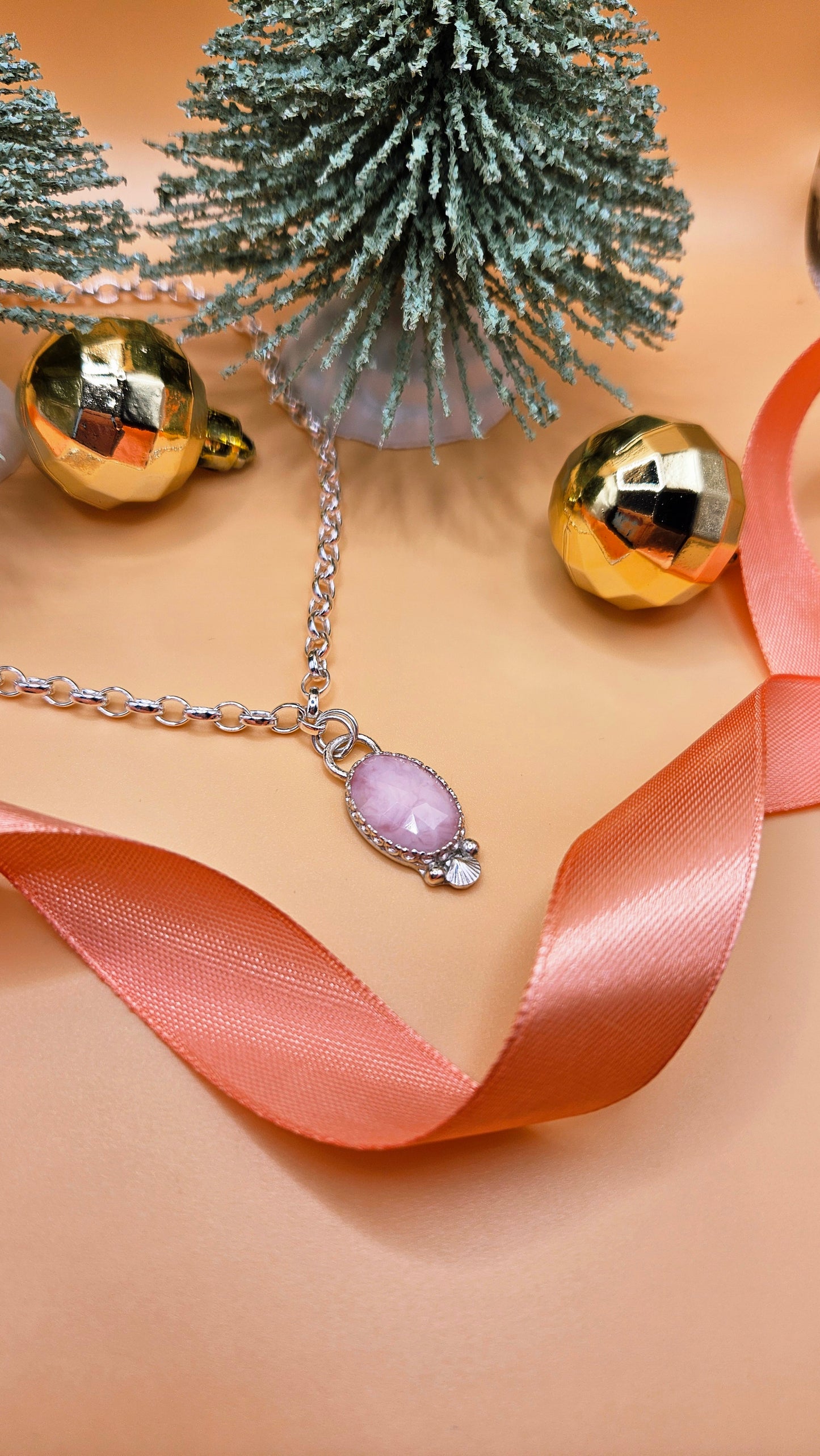 Pink Opal seashell choker